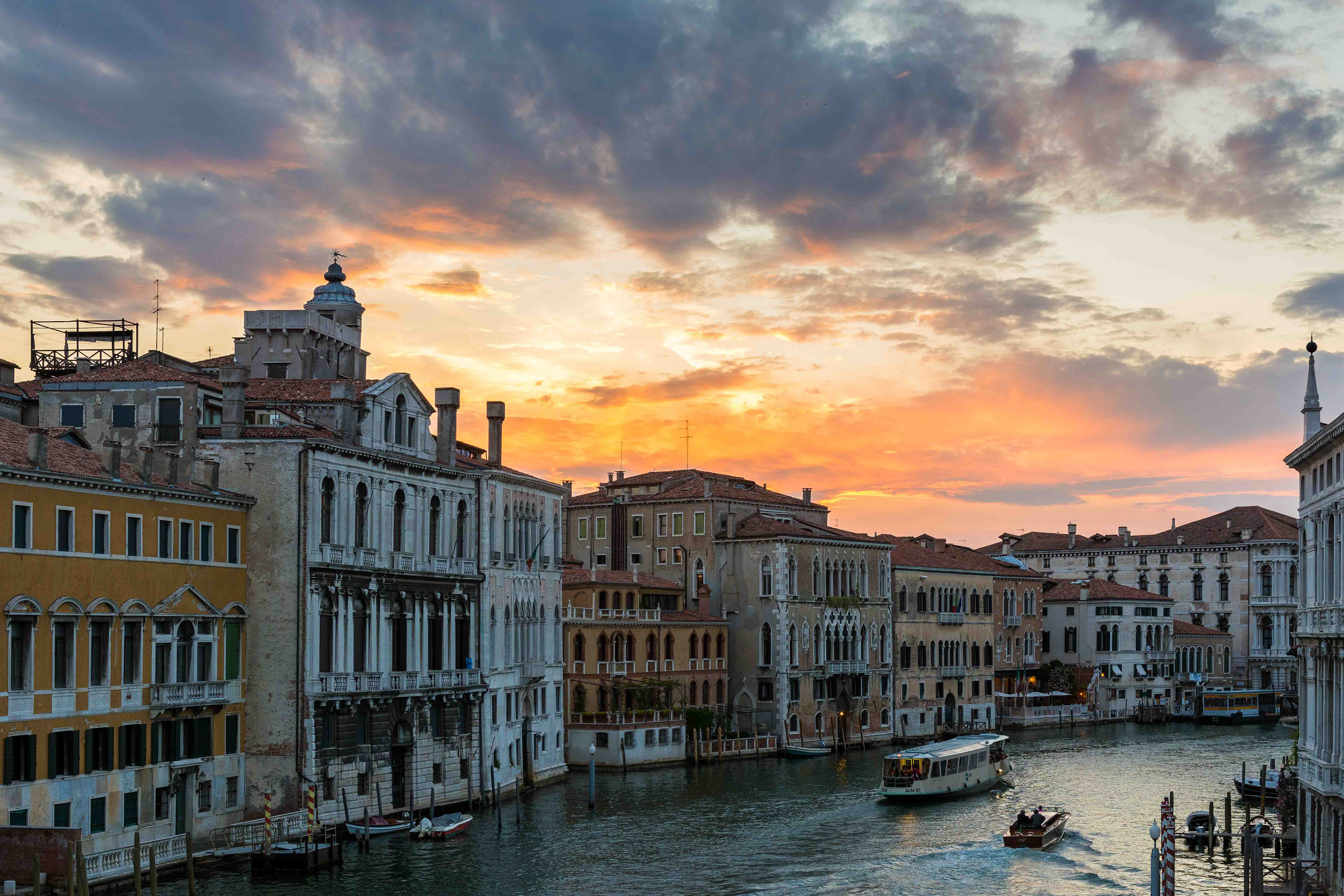Sunset over the Grand Canal. Venice