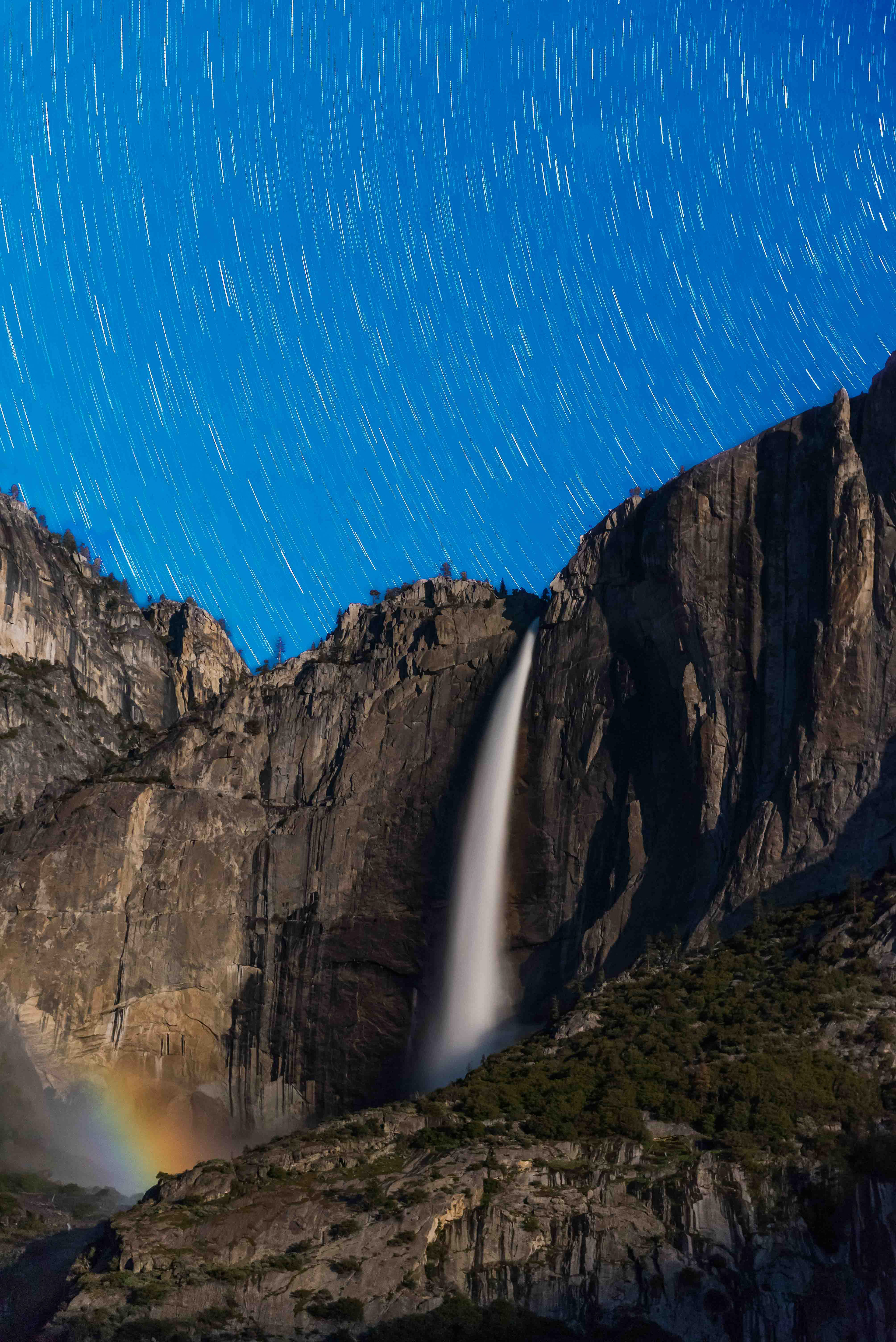 Yosemite Falls Moonbow. Yosemite National Park