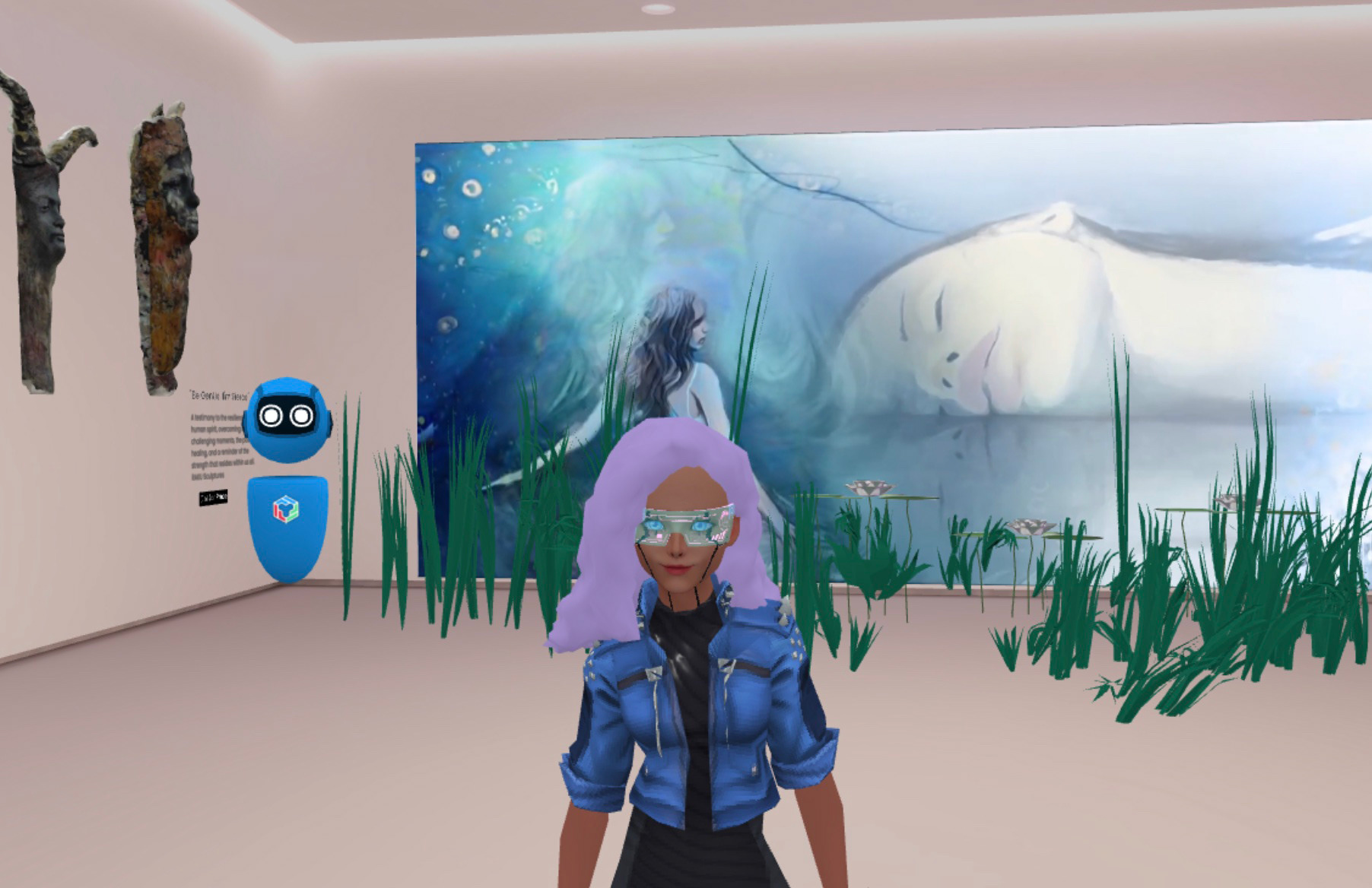 Inside Frame VR Gallery I created for XR Women, their first artist to have a gallery in their platform in 2023.