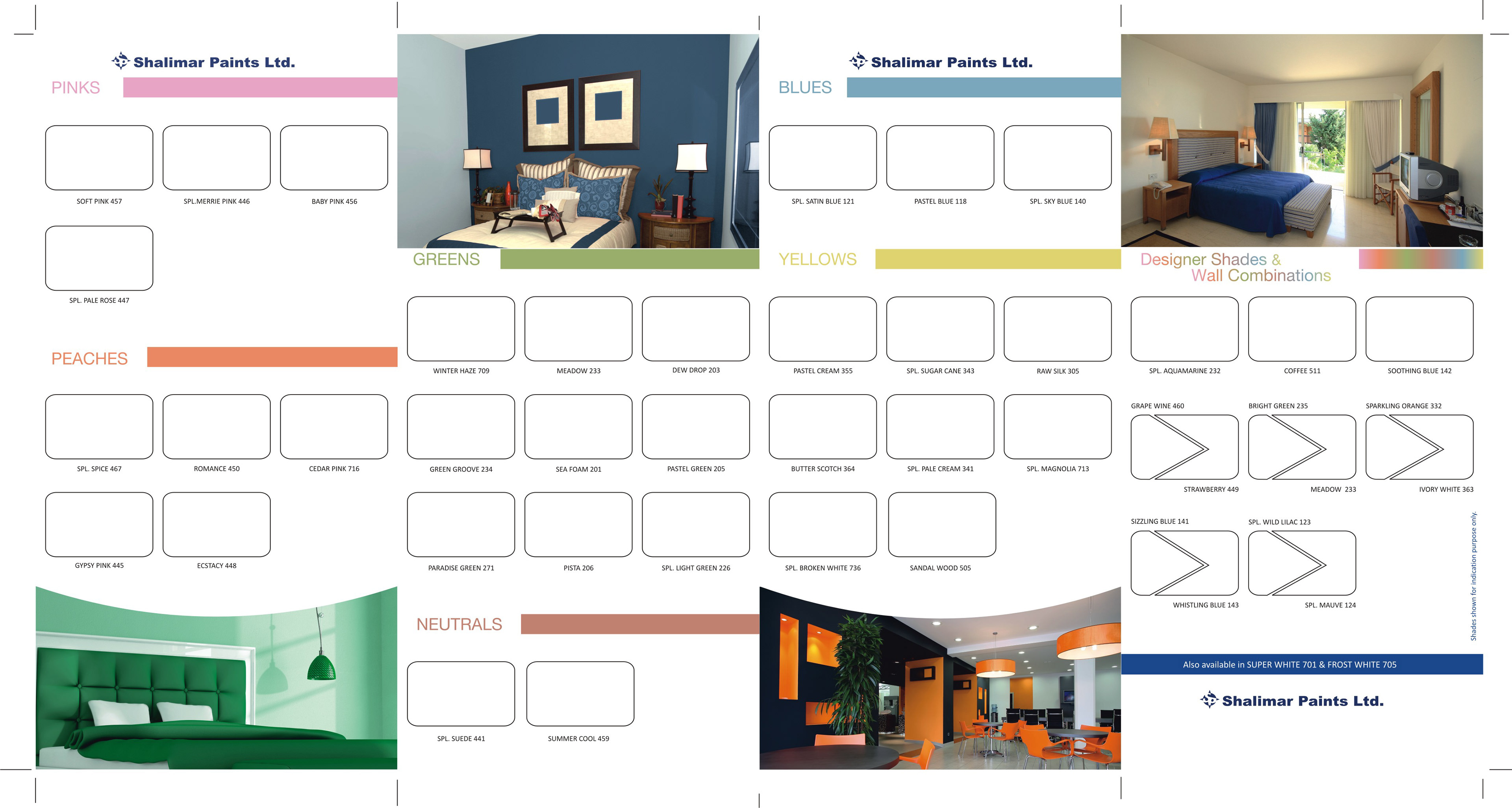 Distempers quarter-fold brochure/swatches back