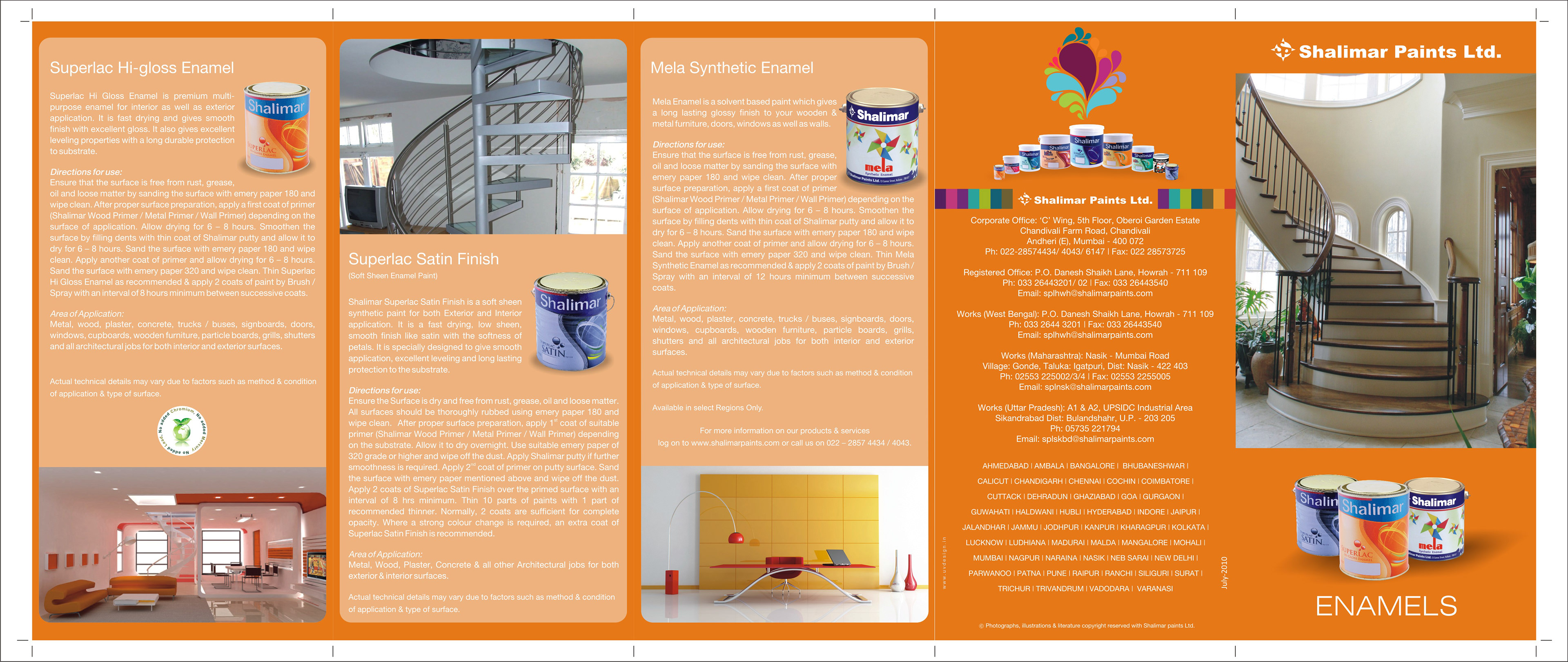Enamels quarter-fold brochure/swatches front