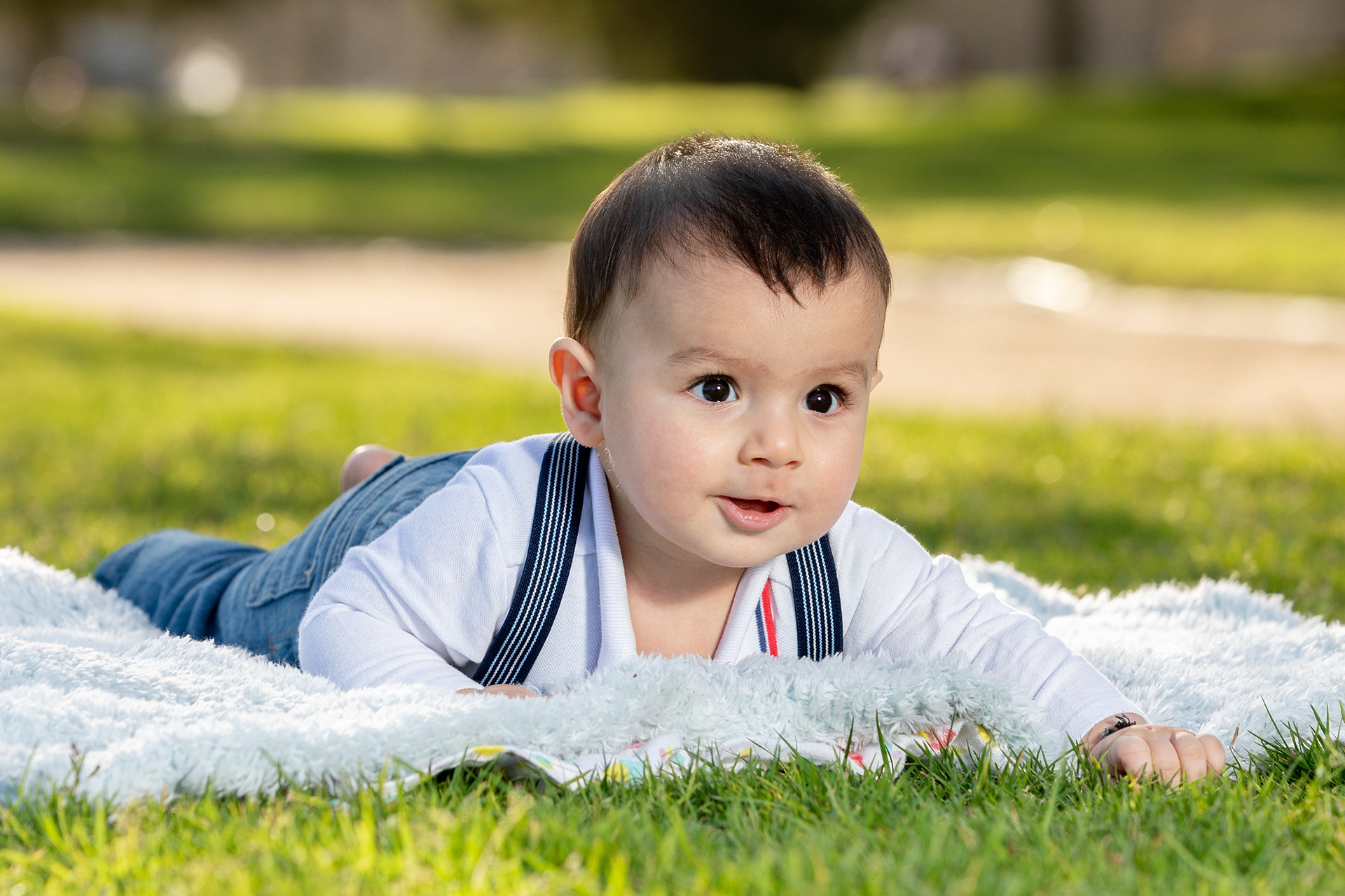 Close-up outdoor portrait of a baby