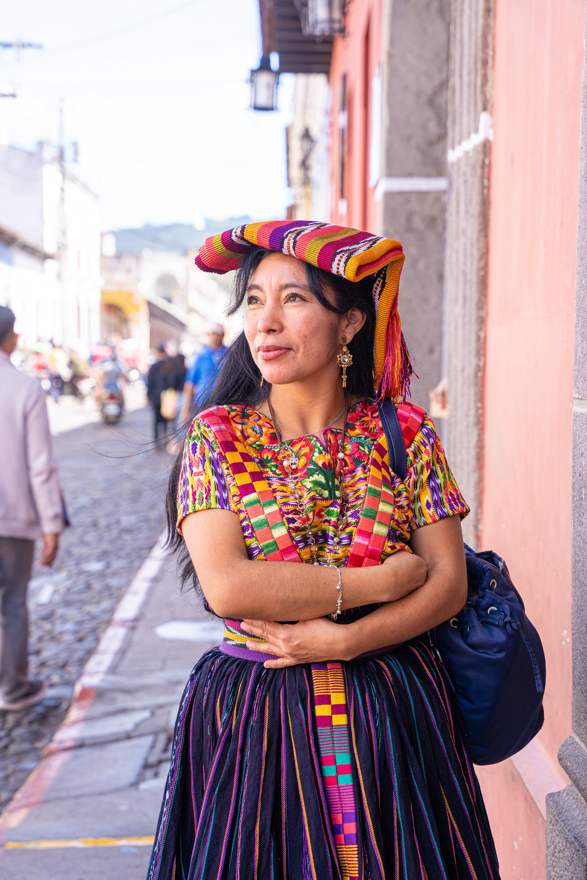 Portrait in colourful clothing on a Guatemalan street