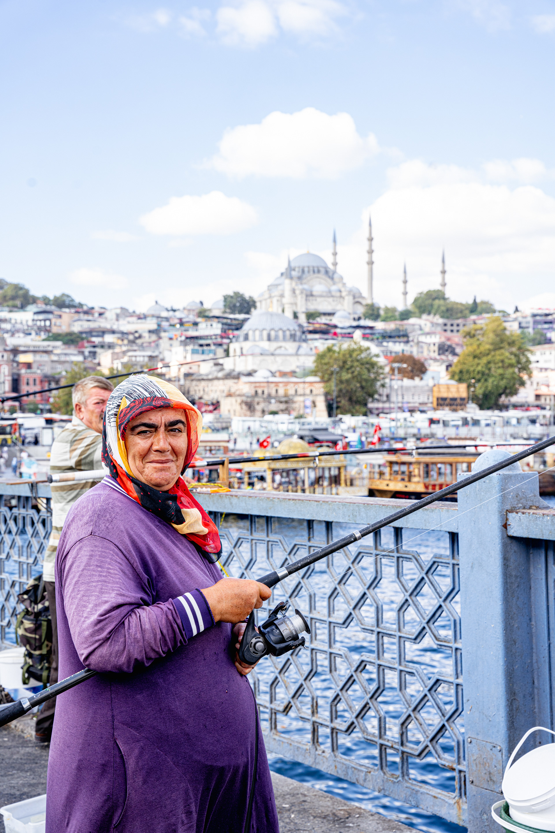 Traveller posing above a city view in Turkey