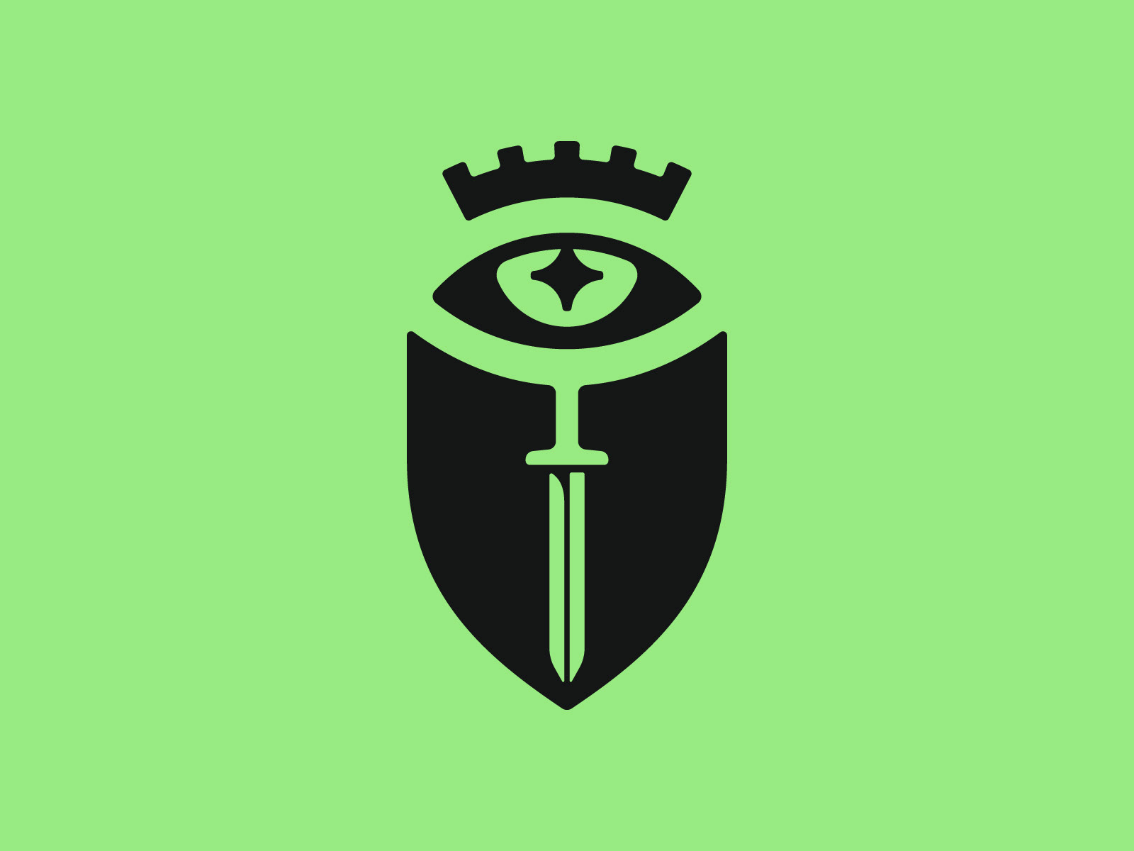 Shield with eye logo