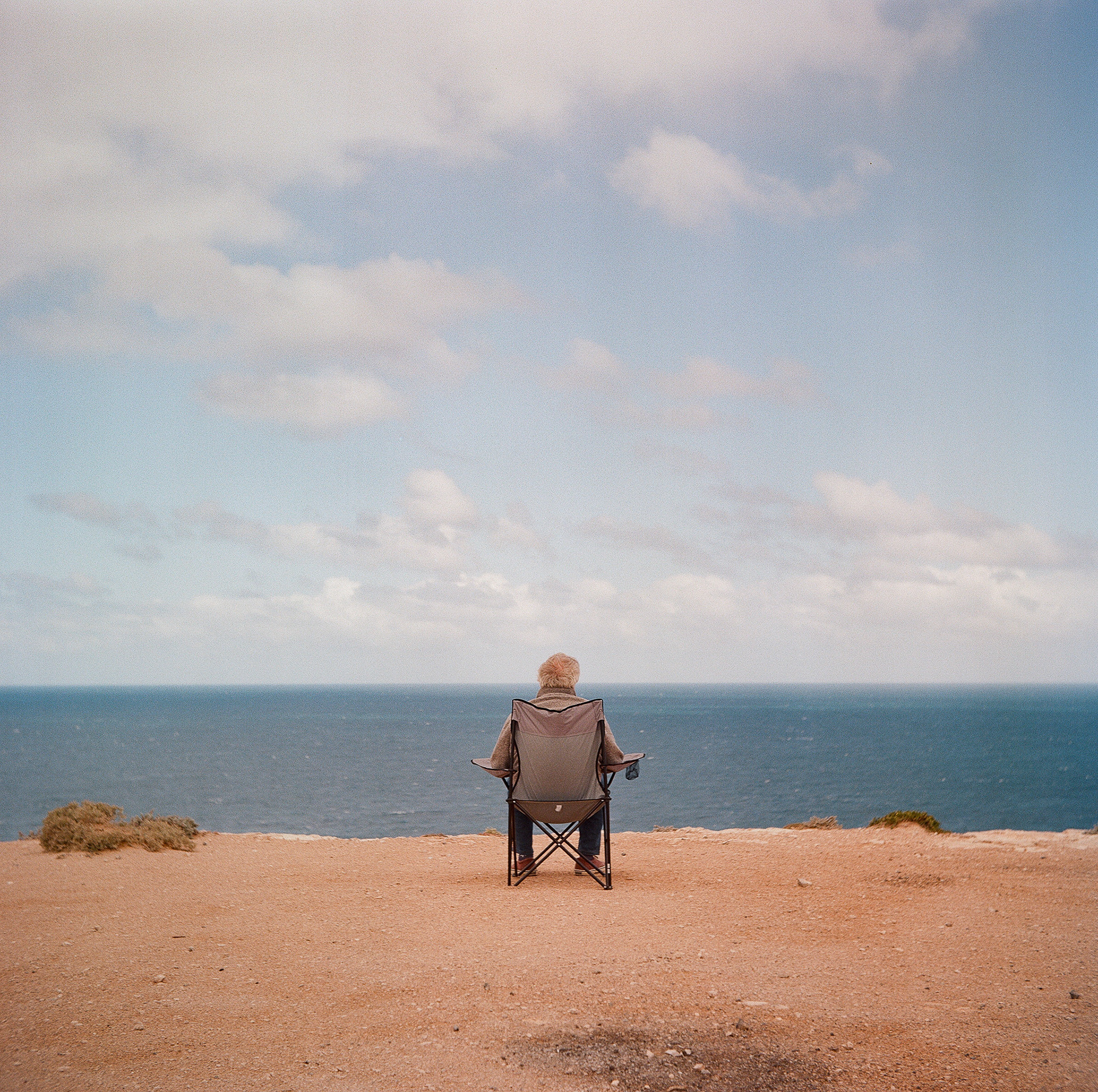 Dad on the edge of Australia along the Great Australian Bight.