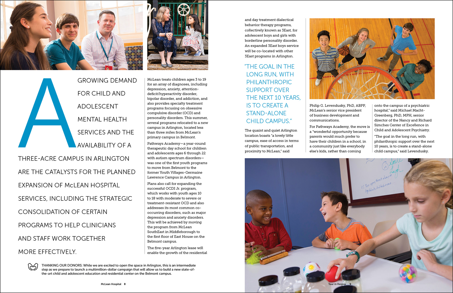 Inside spread from McLean Hospital 2019 annual report