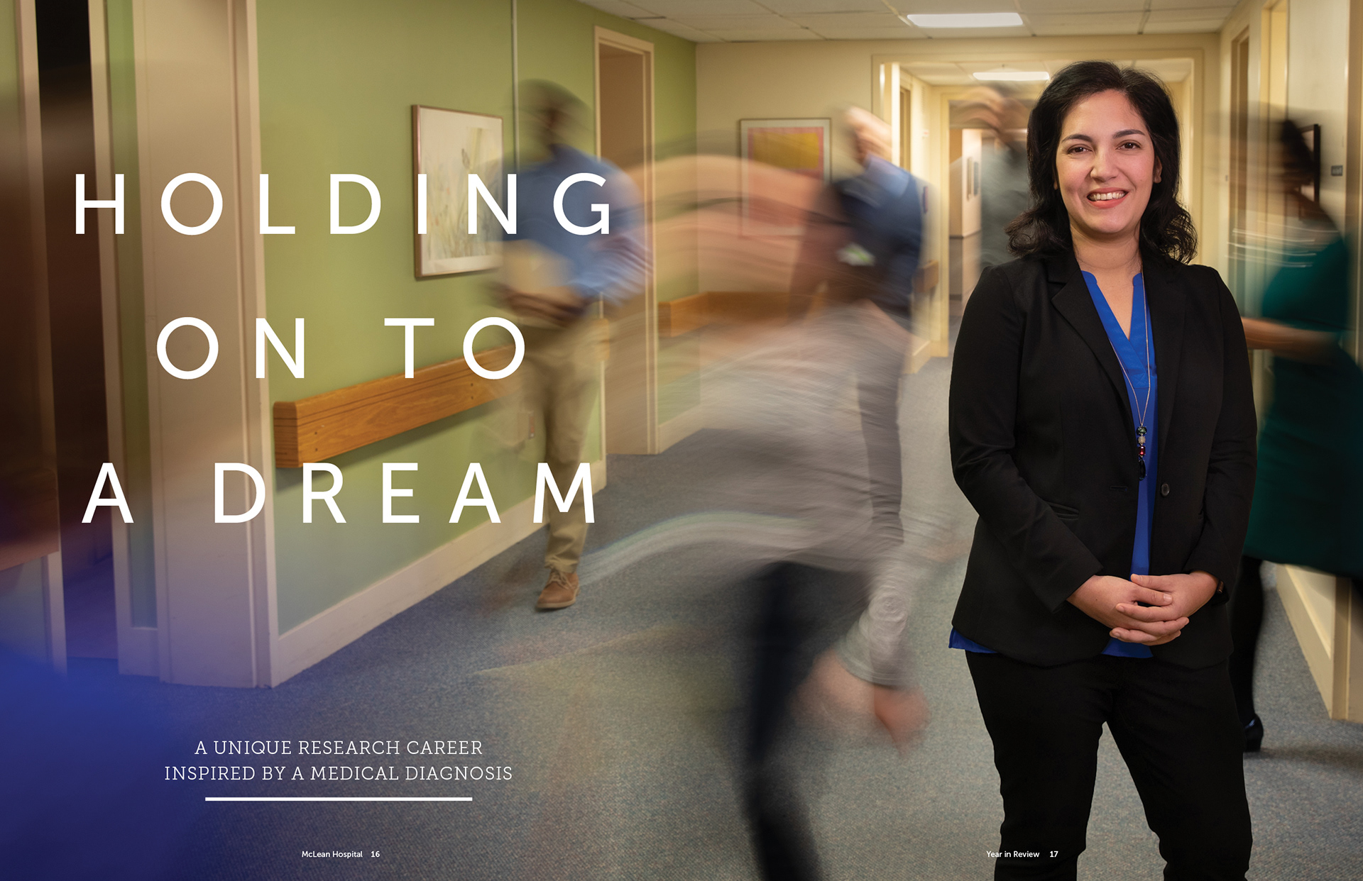 Inside spread from McLean Hospital 2019 annual report