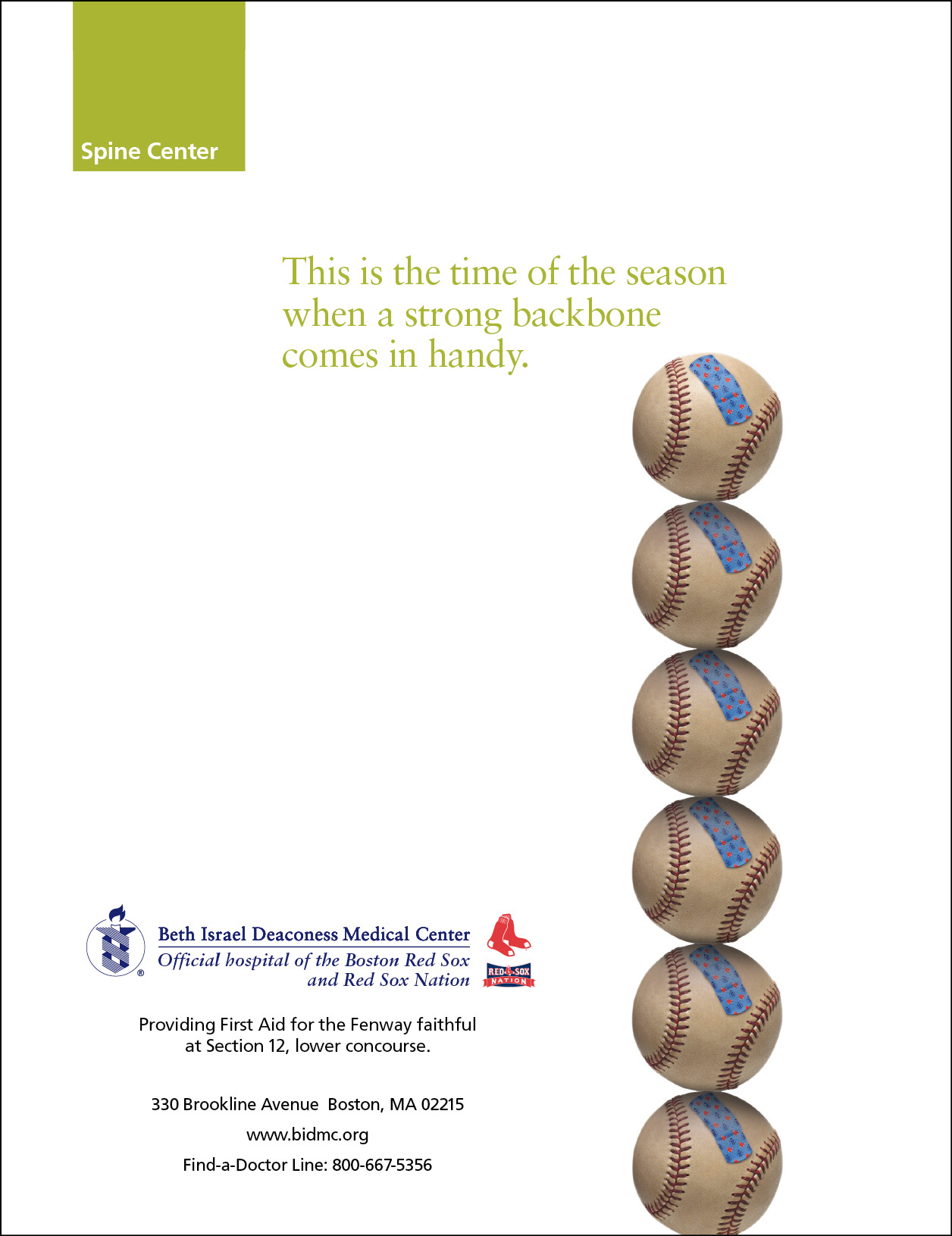 Print ad promoting Beth Israel Deaconess Medical Center 's orthopedic care