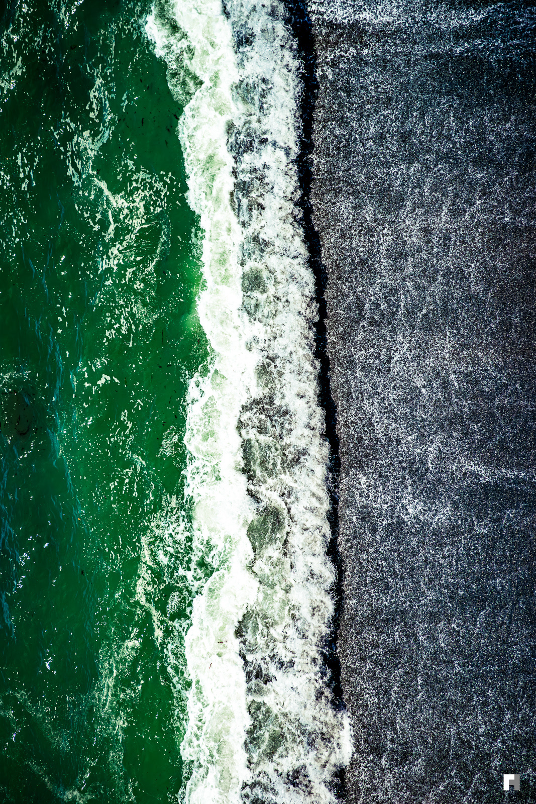 Black beach at Marin Headlands, California.
