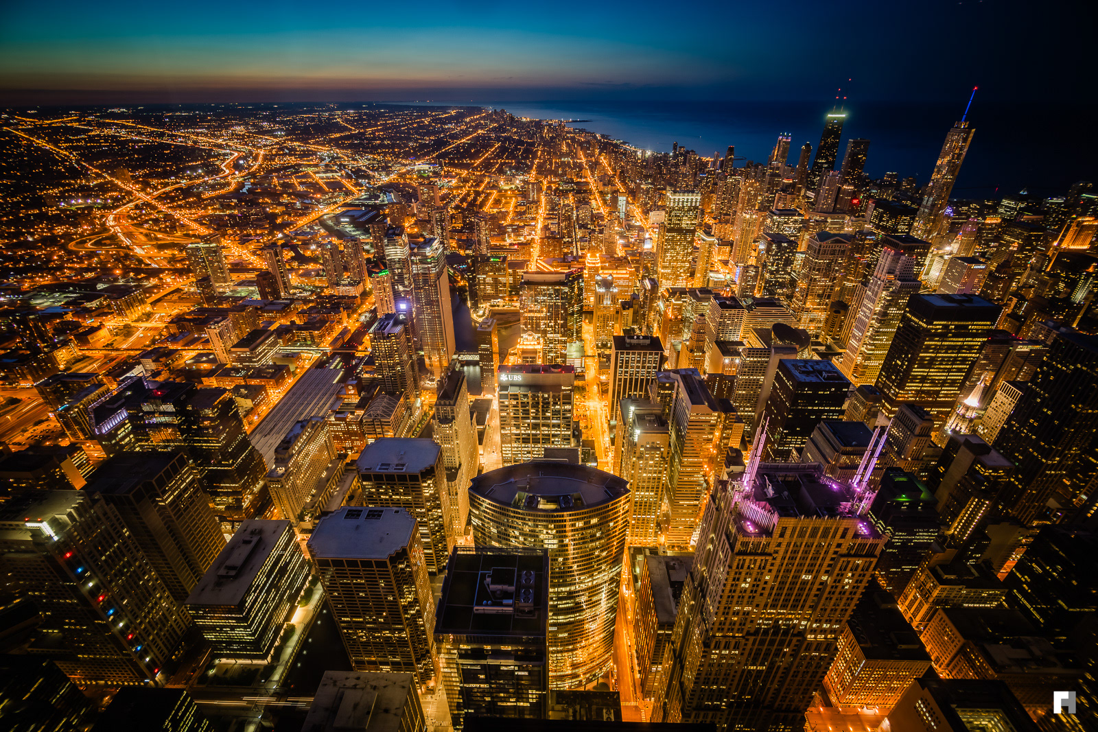 Sunset, Chicago.