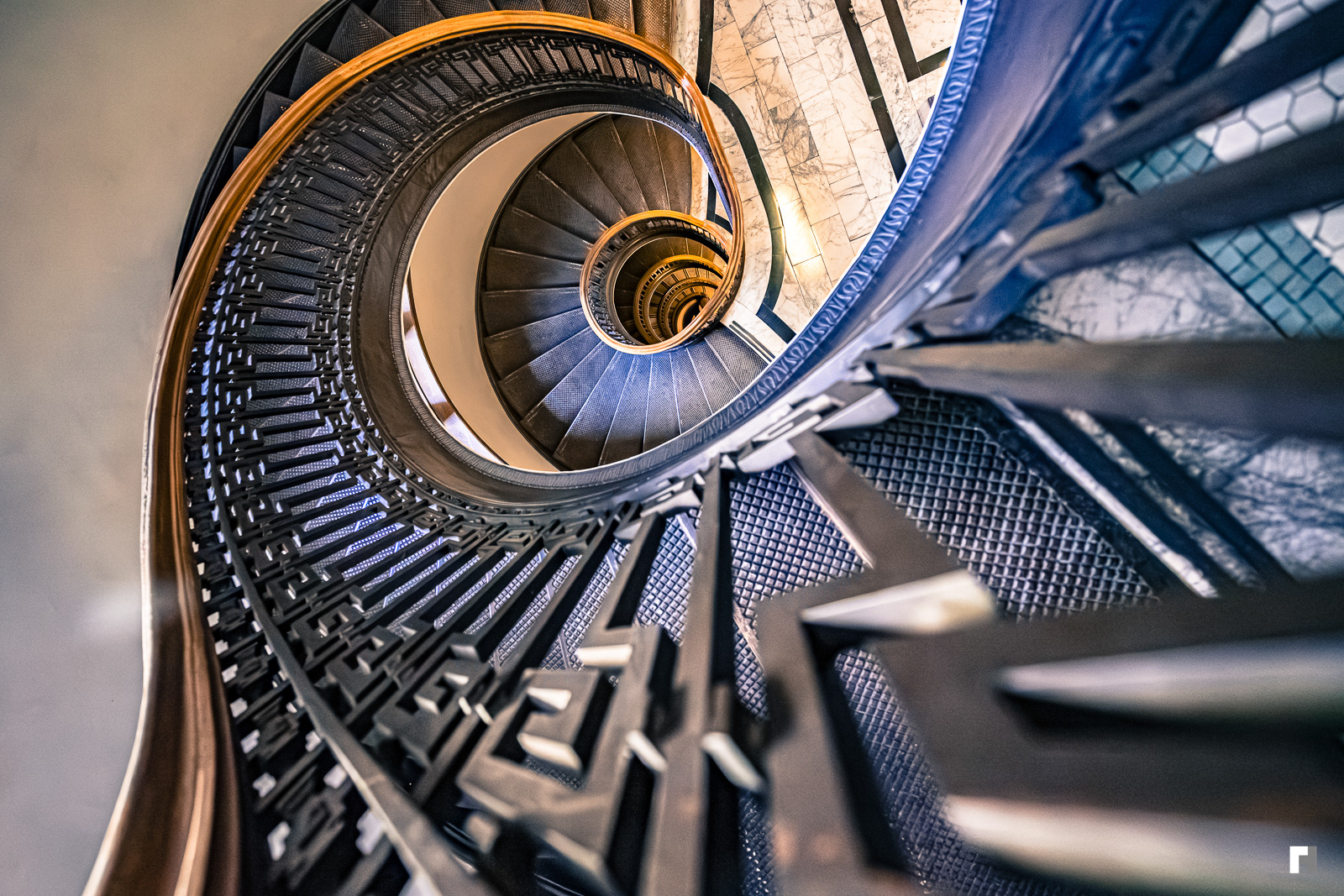Going downstairs in San Francisco.