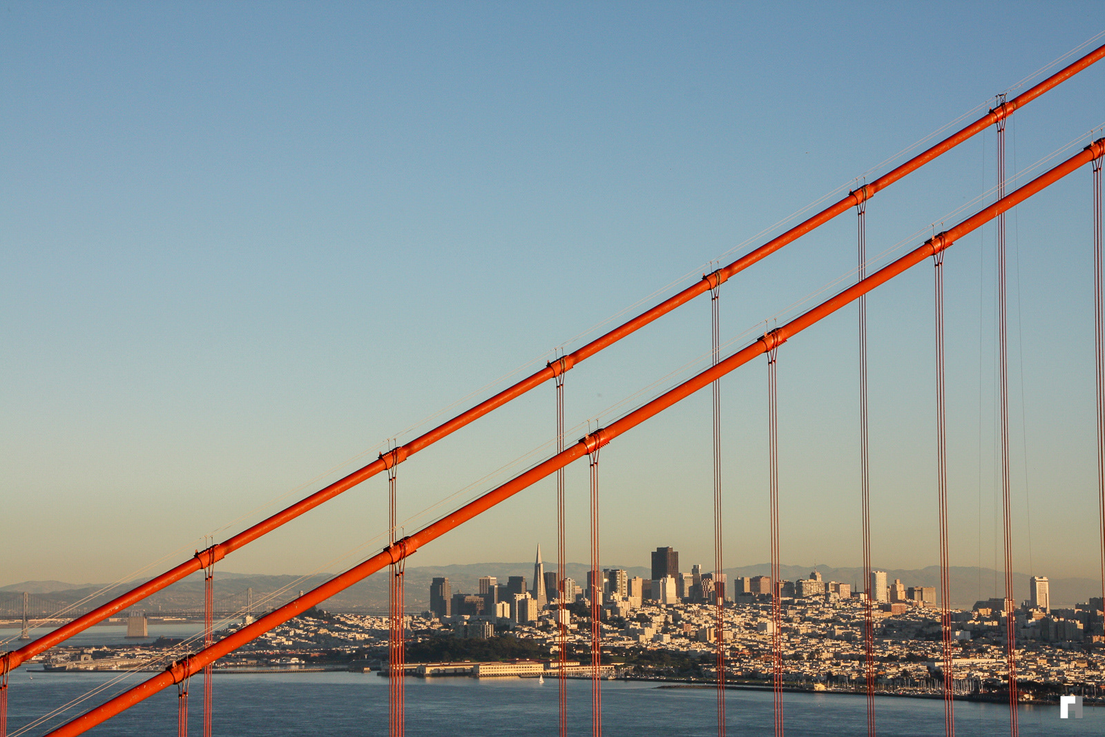 Golden Gate diagonally.