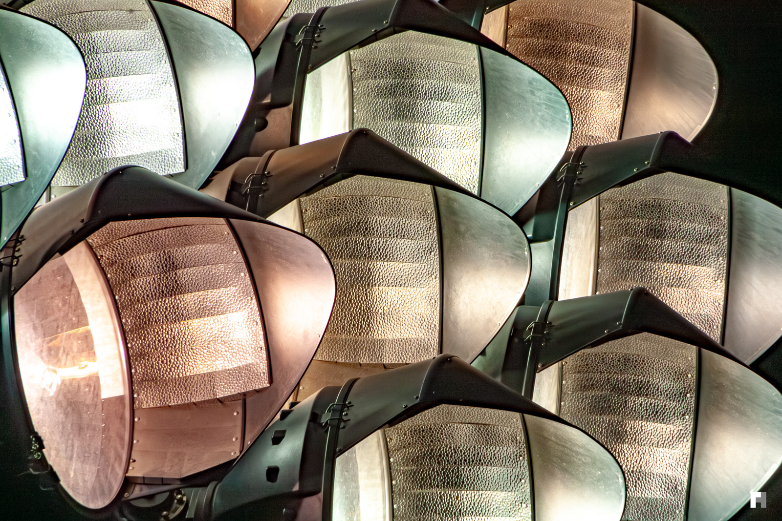 Stadium lights, Stanford, California.