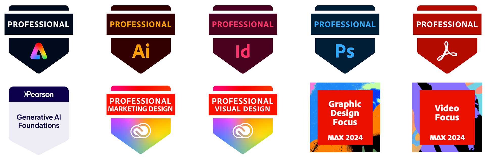 Adobe Certified Professional Badges and Adobe MAX Focus Badges