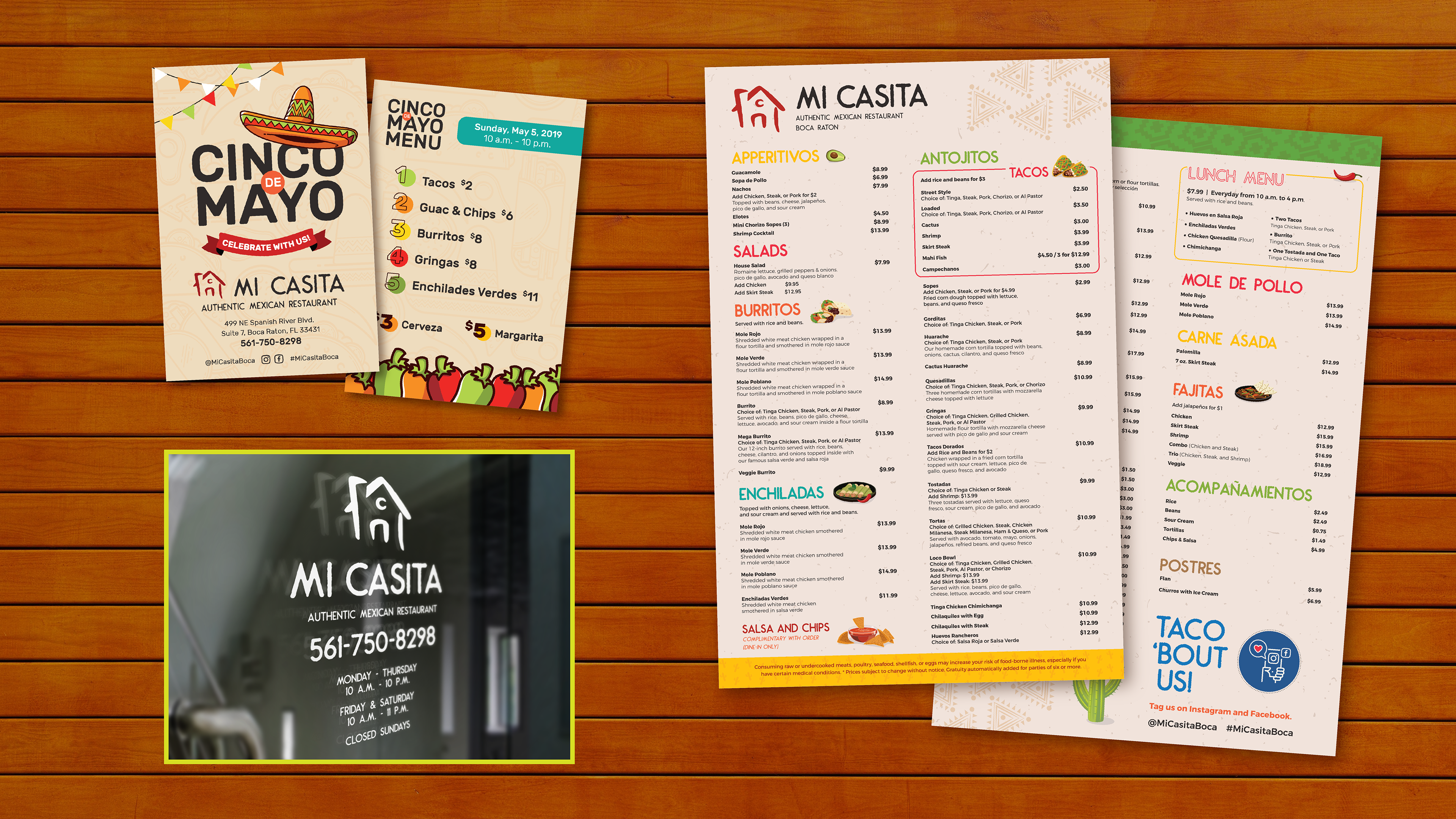 Restaurant Rebranding (Flyers, Menu, and Window Decal)