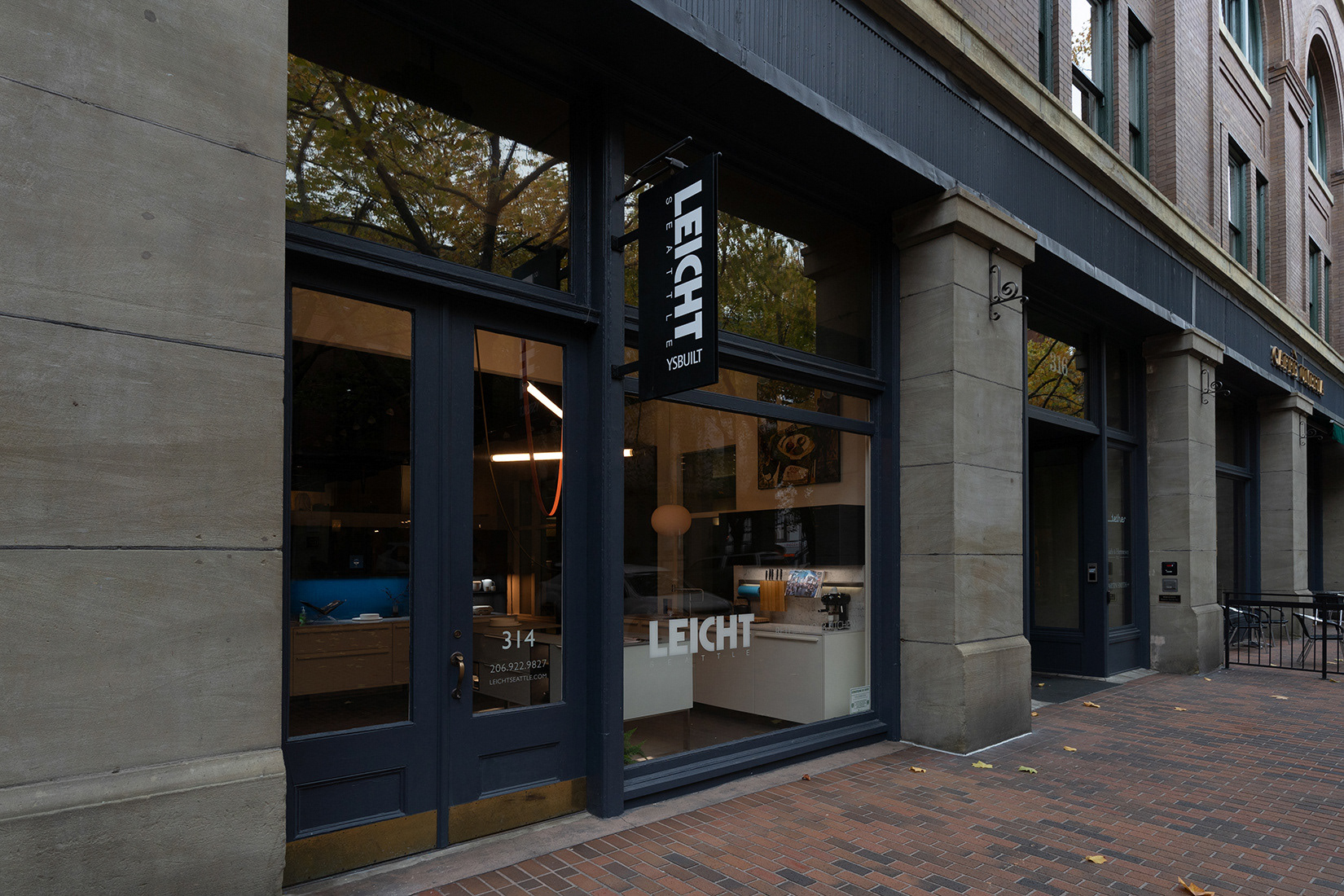 FLAG SIGNAGE & WINDOW GRAPHICS DESIGN/MOCKUP TO SIZE: LEICHT SEATTLE