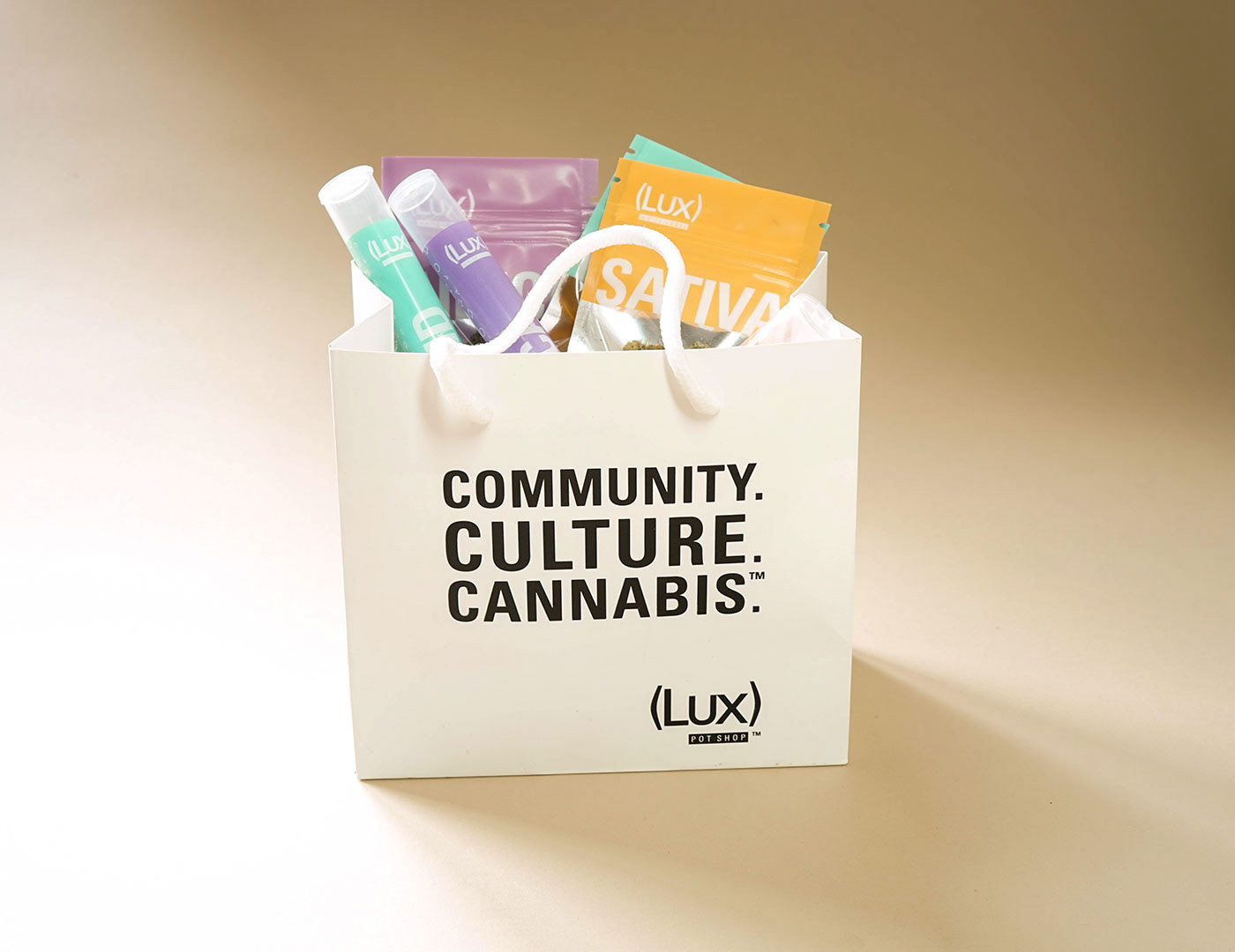 1-COLOR PRINTED ZIPPER BAGS, JOINT TUBES, SHOPPING BAG: CLIENT LUX POT SHOP