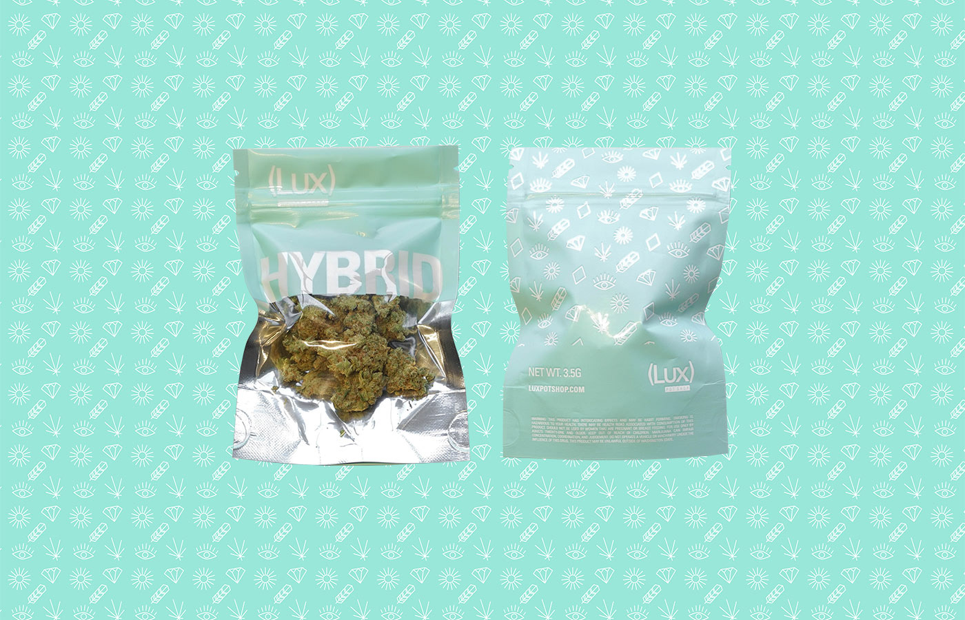 1-COLOR  PRINTED ZIPPER BAGS: CLIENT LUX POT SHOP