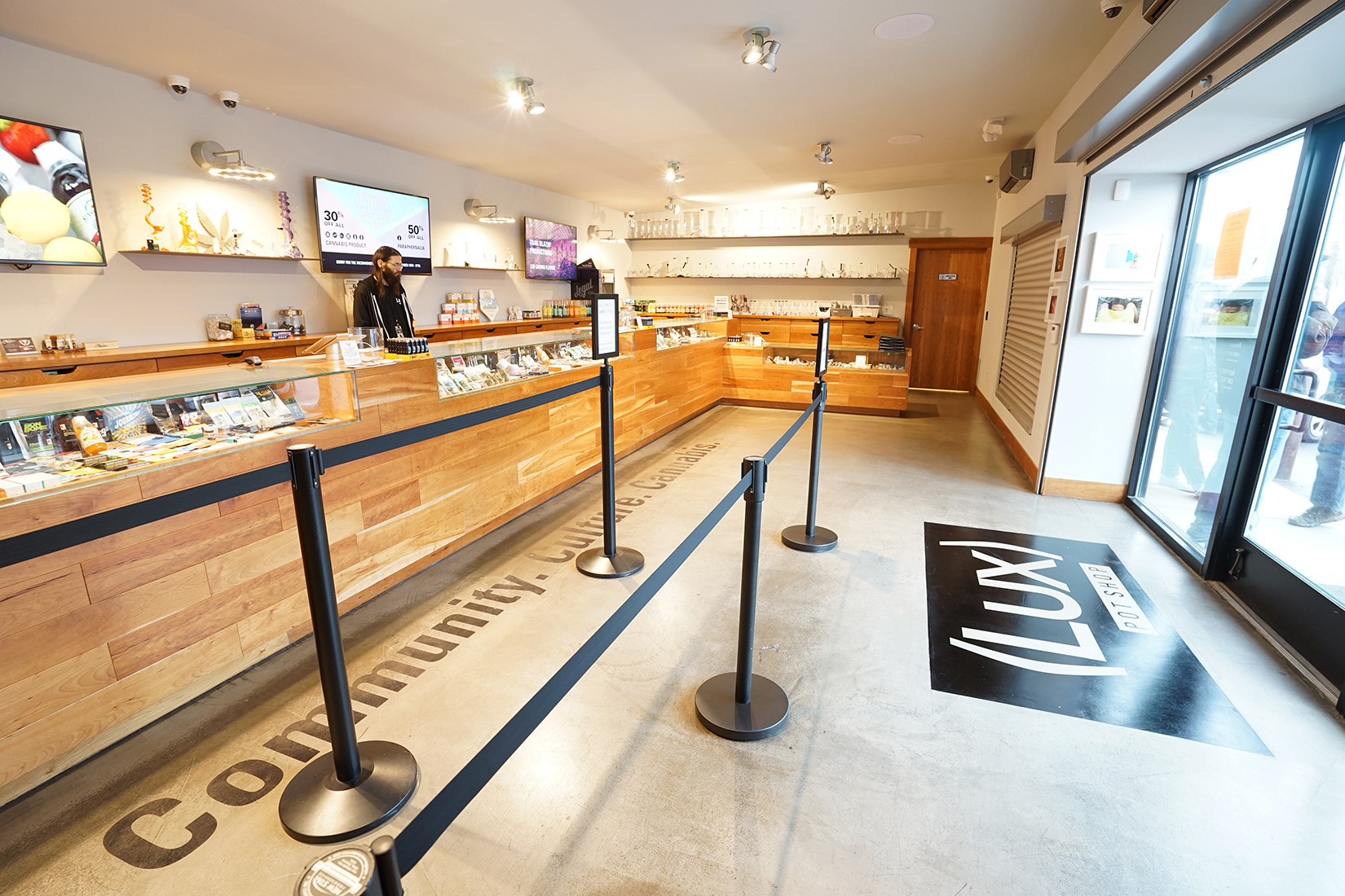 PAINTED FLOOR SIGNAGE DESIGN/MOCKED UP TO SIZE: CLIENT LUX POT SHOP