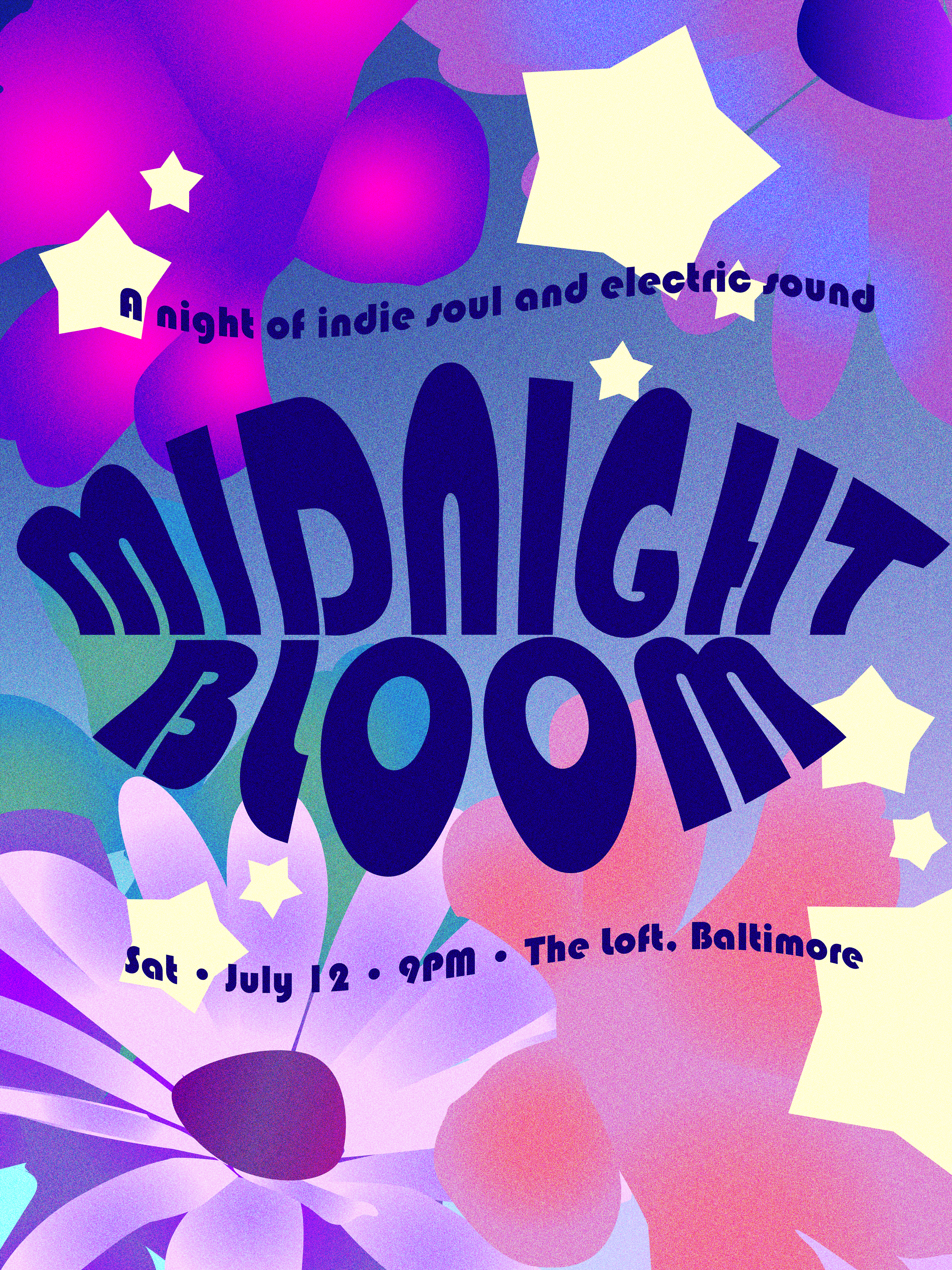 Midnight Bloom - Adobe Illustrator Adobe Photoshop