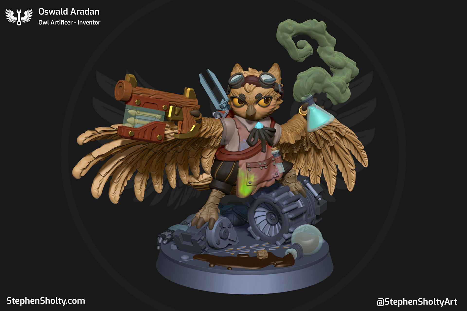 Oswald Aridan - Aarakocran Artificer