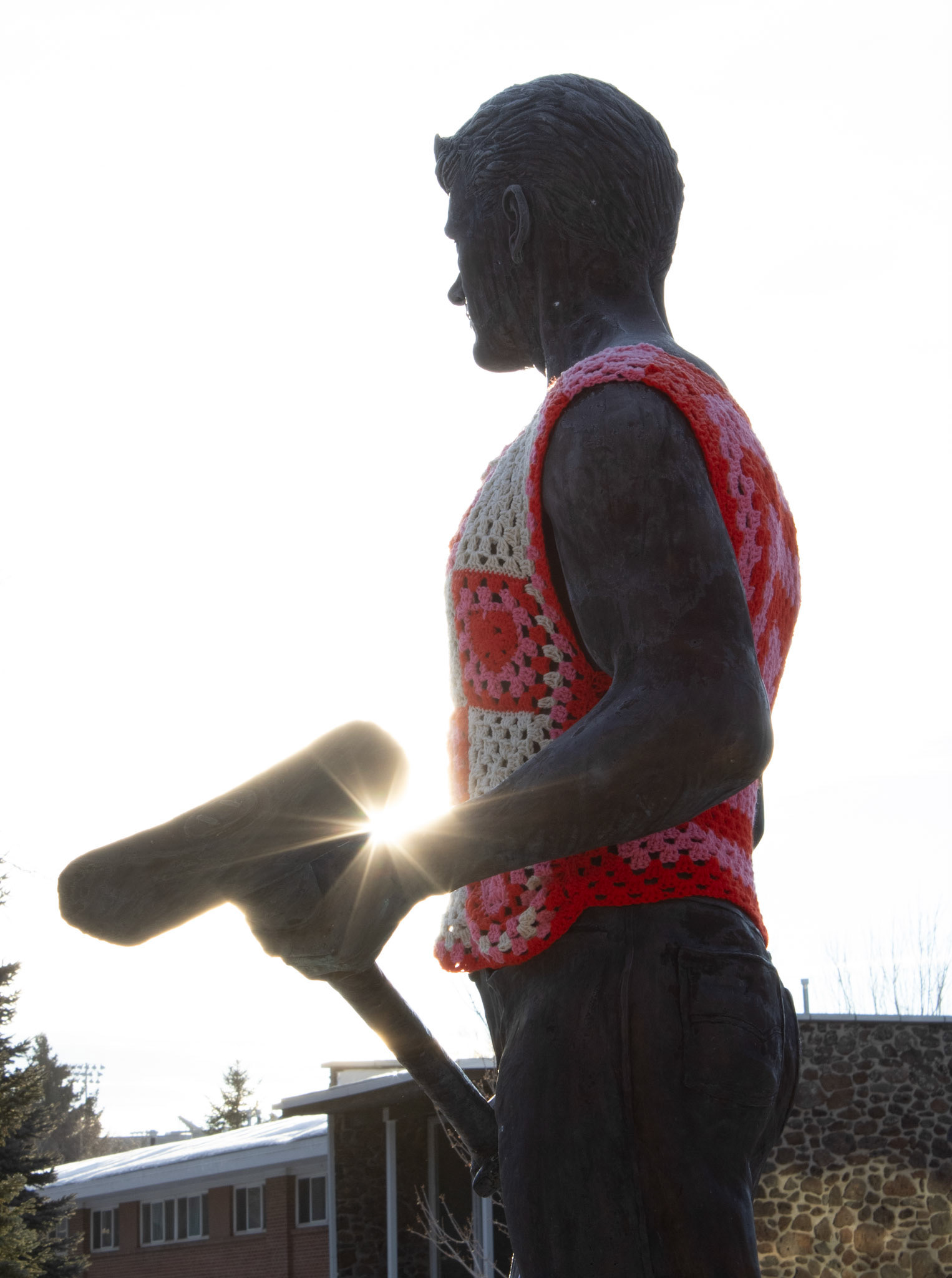 Lumberjack statue outside of NAU Union building. 