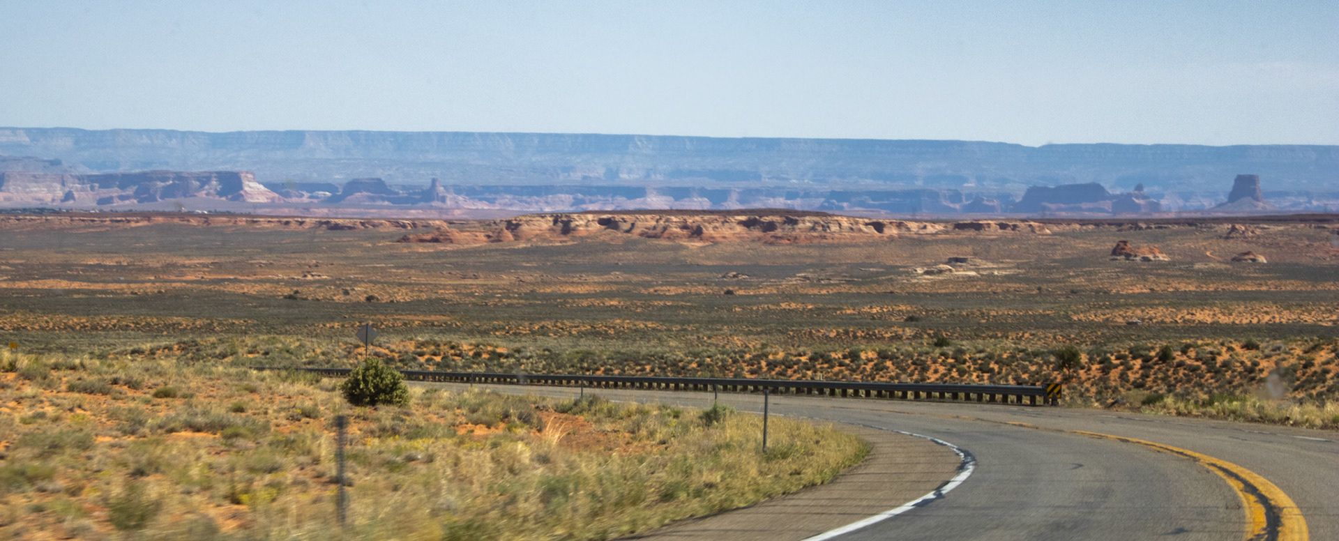 Road running through desert. 