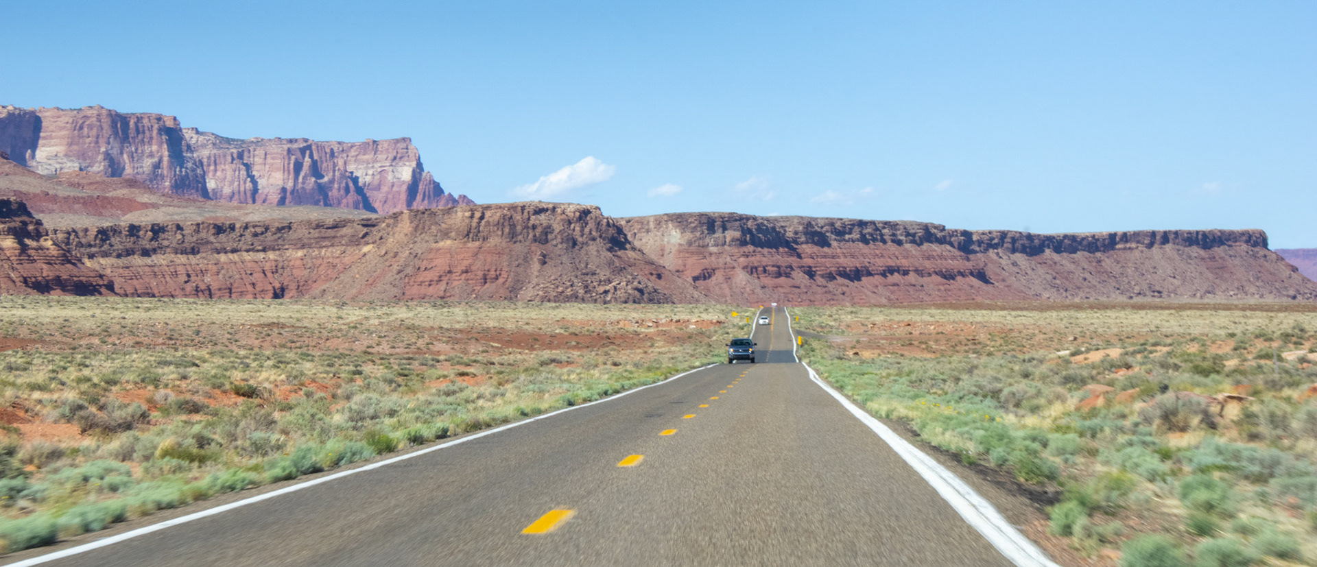 Road running through desert. 