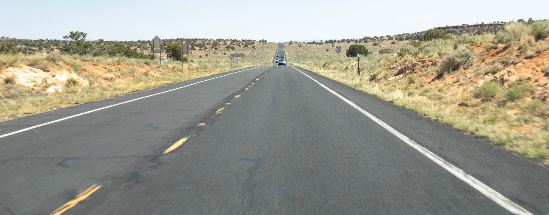 Road running through desert. 