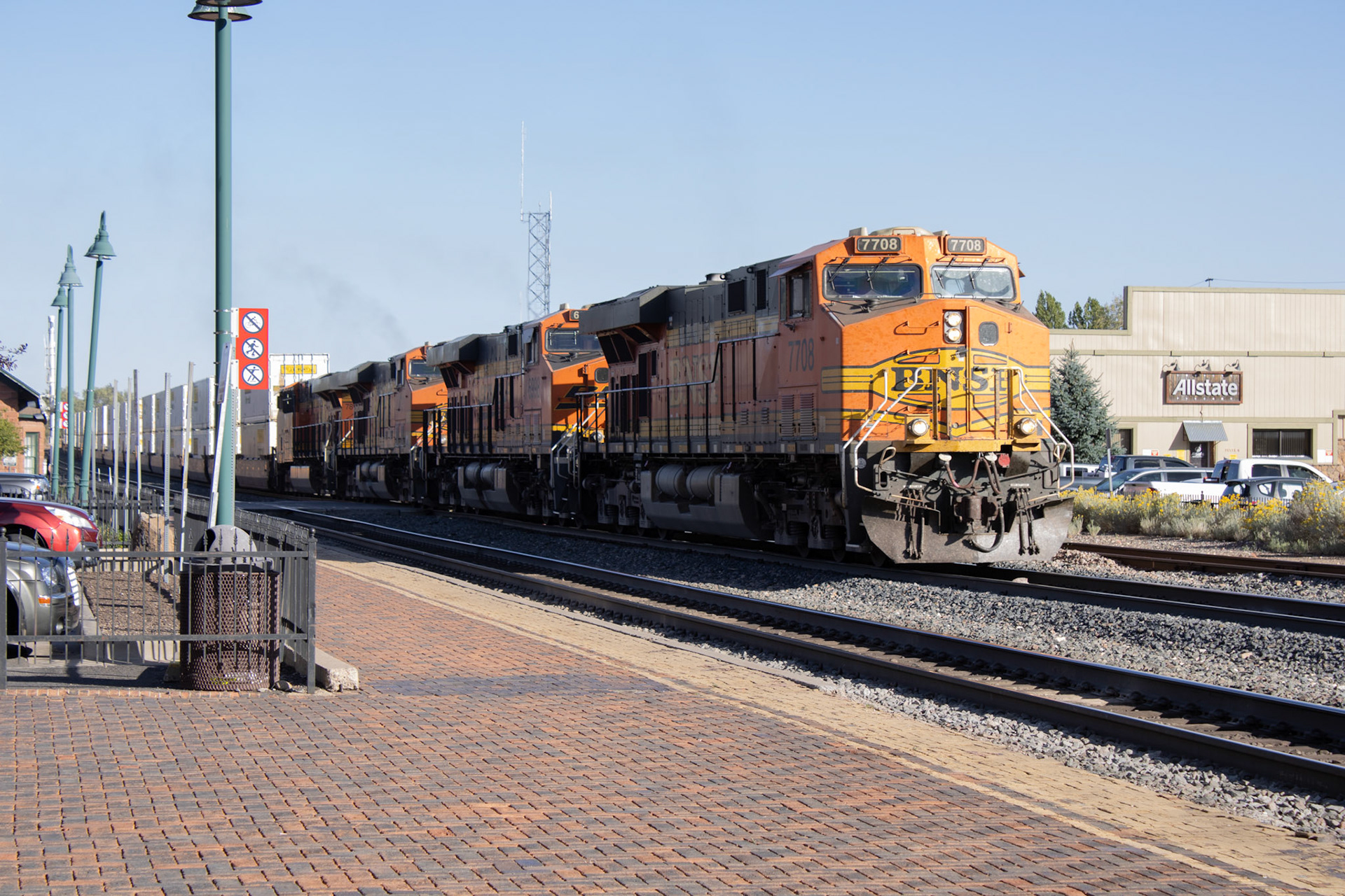 Incoming train at the Amtrak station. 