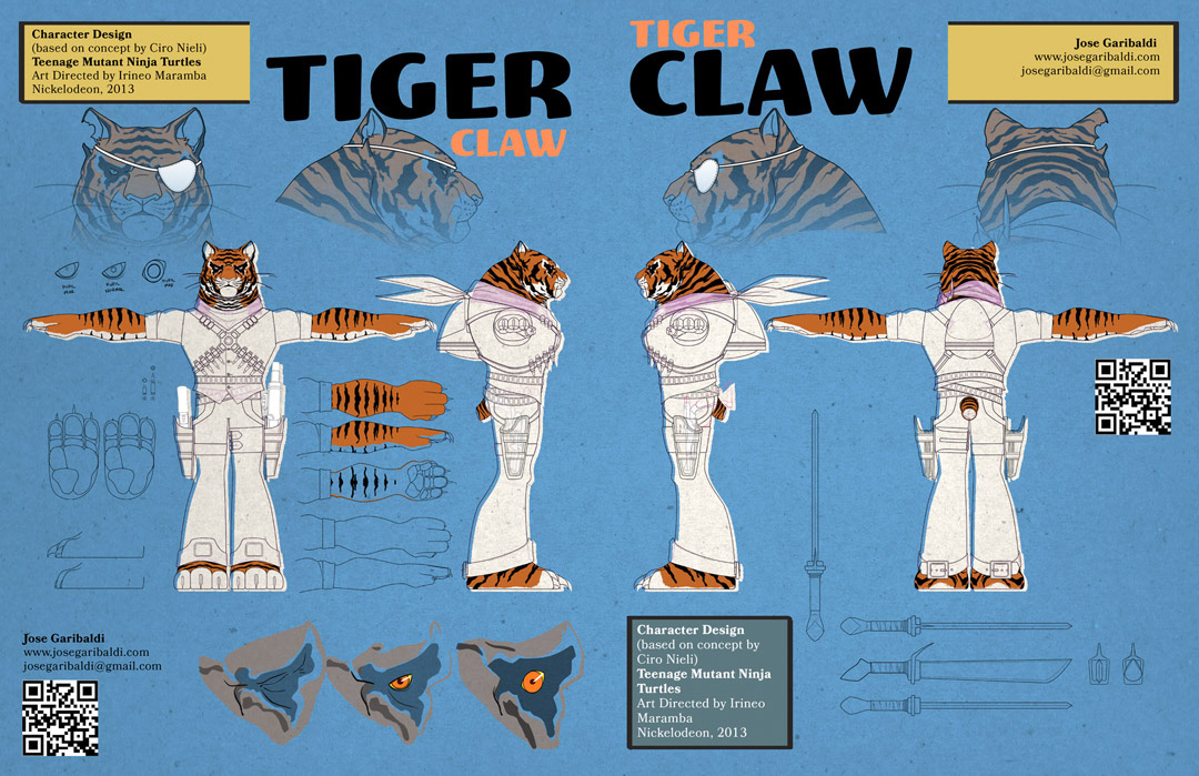 Tiger Claw Character Design & Turn by Jose Garibaldi Art Directed by Irineo Maramba Teenage Mutant Ninja Turtles Nickelodeon, 2013 josegaribaldi.com