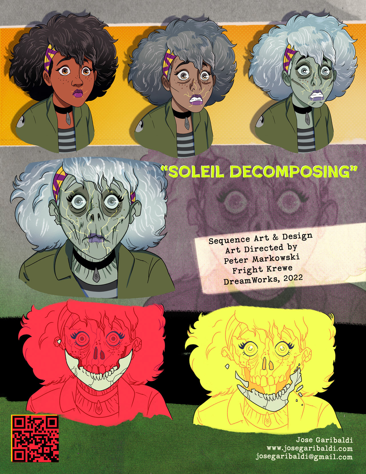 Sequence Art & Design by Jose Garibaldi "Soleil Decomposing" Fright Krewe Art Directed by Peter Markowski DreamWorks TV, 2022 image ©2025 Jose Garibaldi