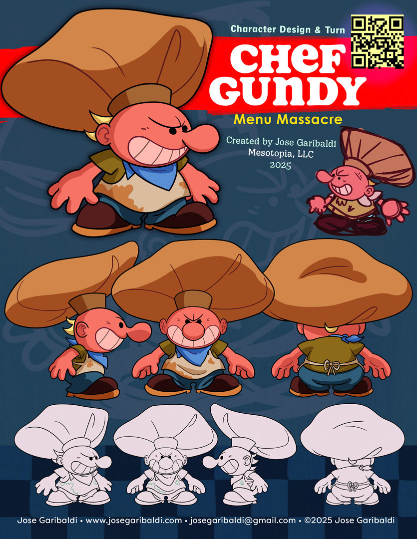 Menu Massacre Chef Lincoln Gundy design ©2025 Jose Garibaldi