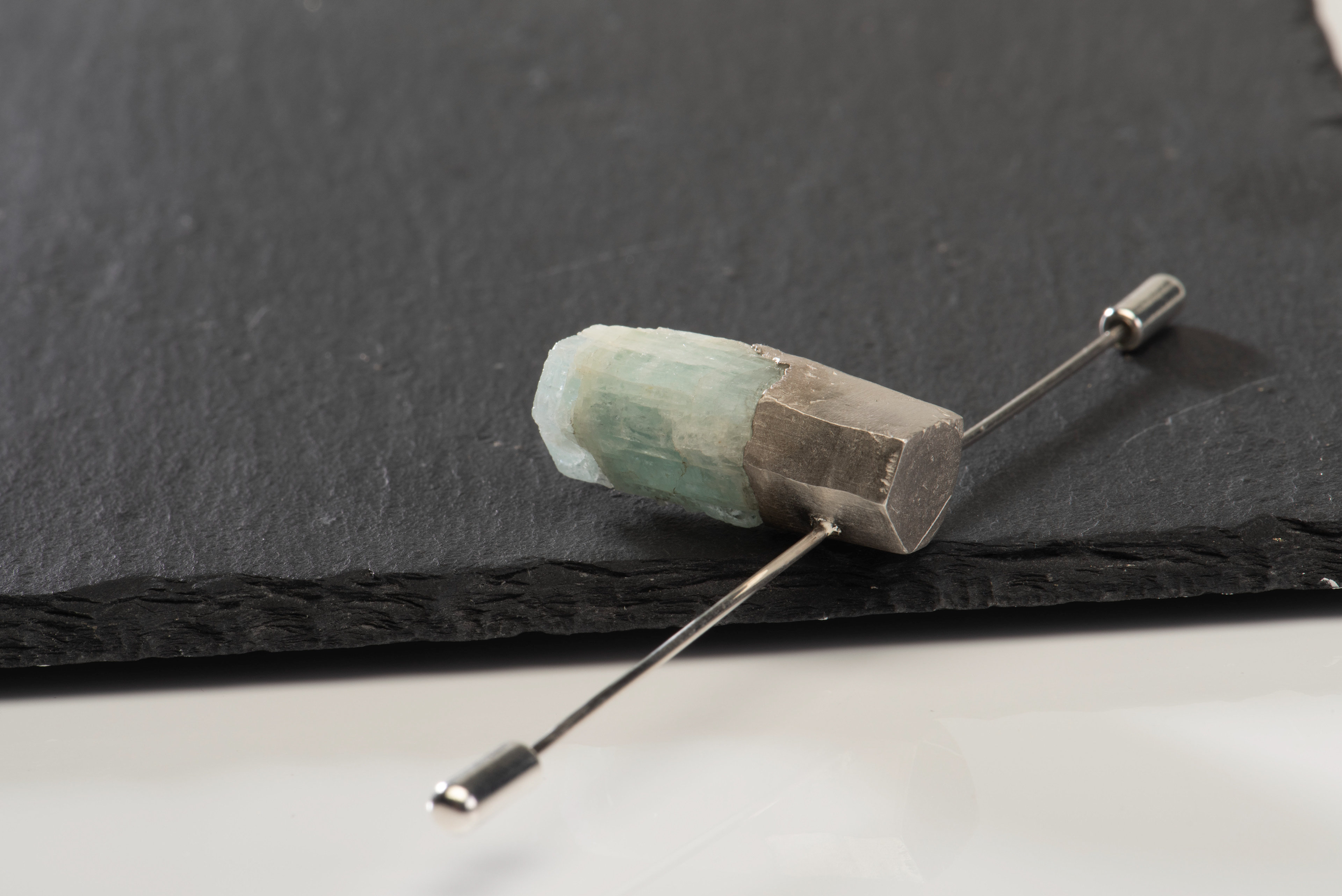 STONESOUL II - Fairmined sterling silver, fairmined rough acquamarine