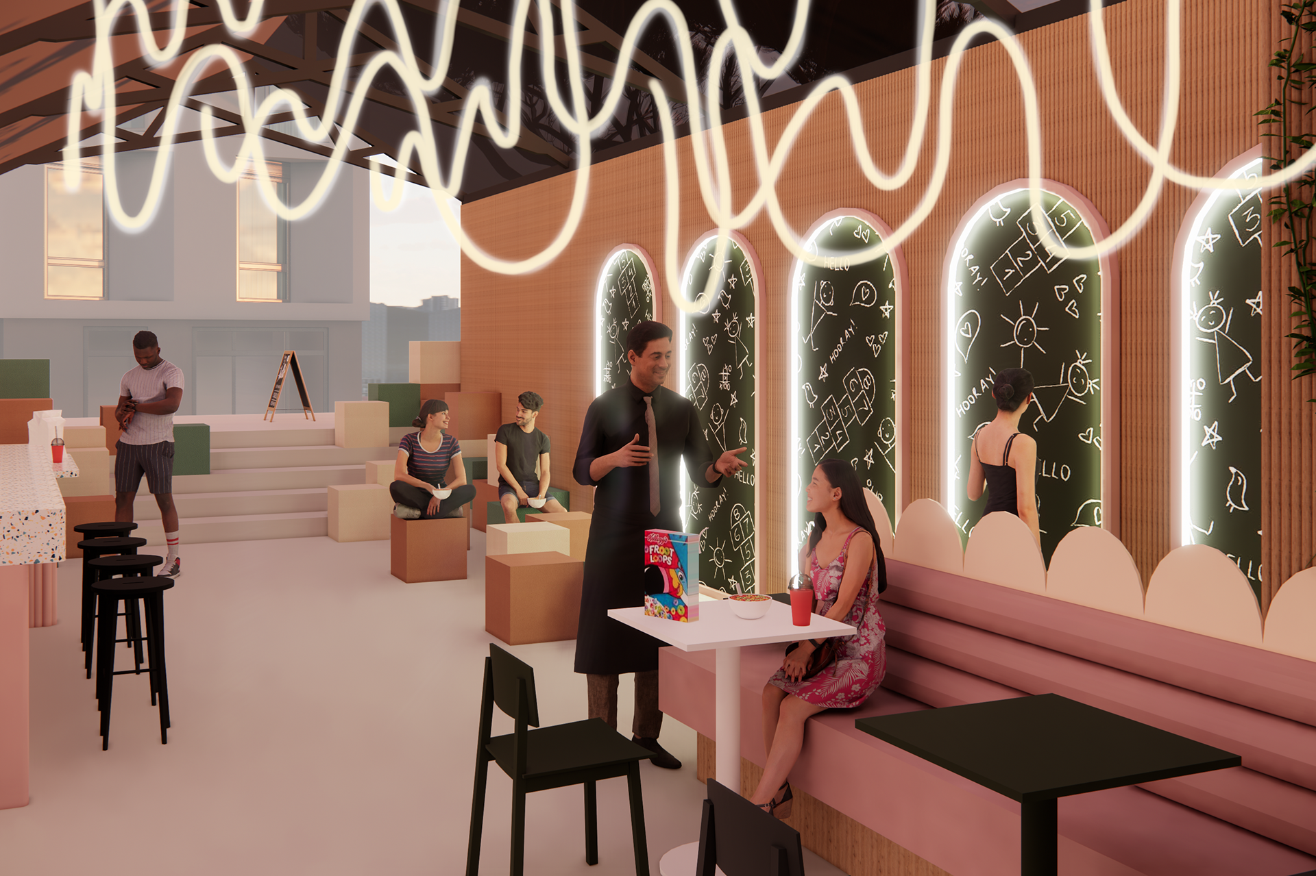 Cereal Bar Outdoor Dining Area