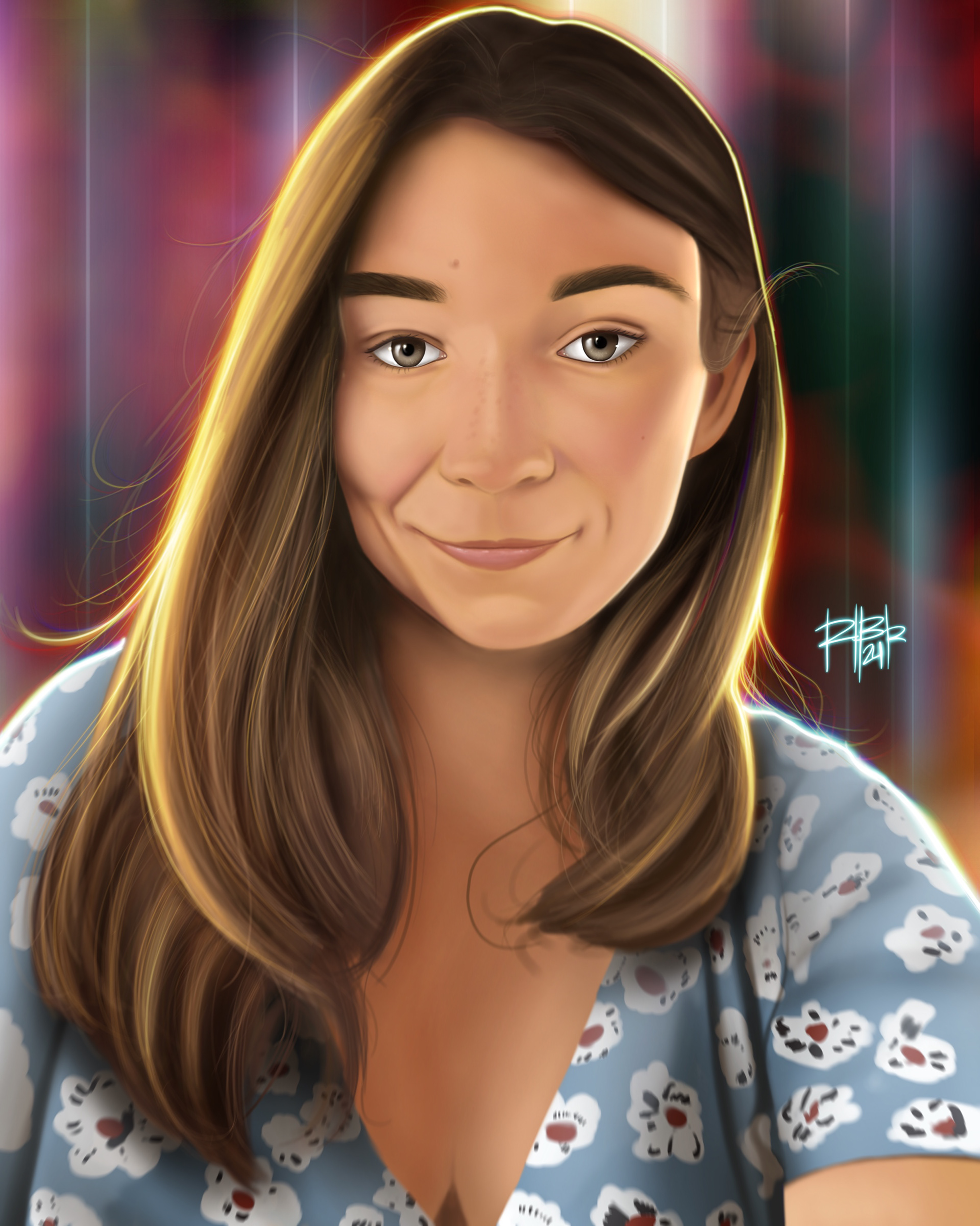Digital Hand Drawn Portrait - Daria