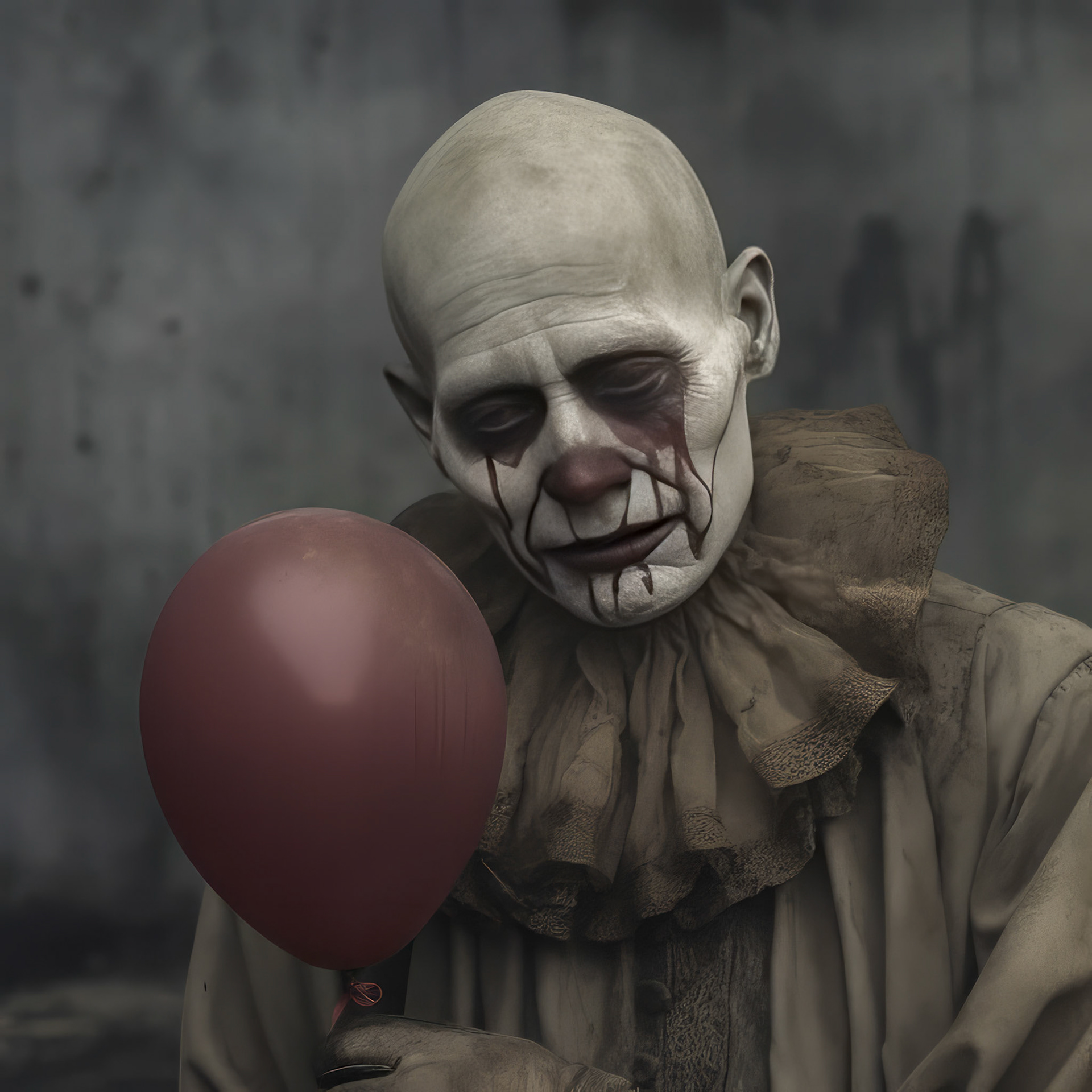 a sad clown cries and smears his makeup. lots of very colorful balloons, strong metallic background, --chaos 20 --style dXYh5GA8XvnR7HD --v 5.2 Job ID: e84b86af-00be-46b8-bdc2-238d06b3a24e
