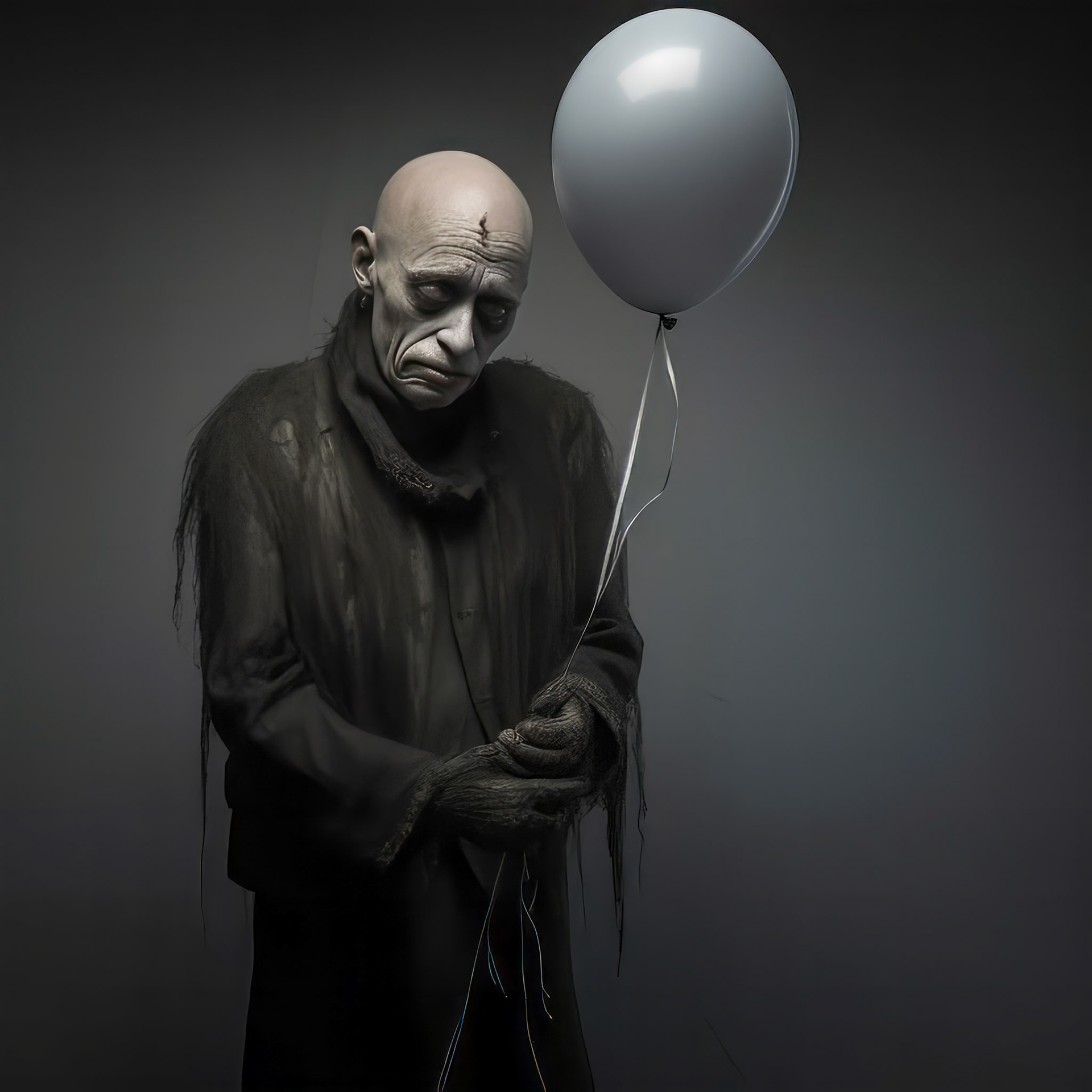 a sad clown cries and smears his makeup. lots of very colorful balloons, strong metallic background, --chaos 20 --style dXYh5GA8XvnR7HD --v 5.2 Job ID: 12c8cae9-6052-4fa7-b6ea-cd3d7270f1cd