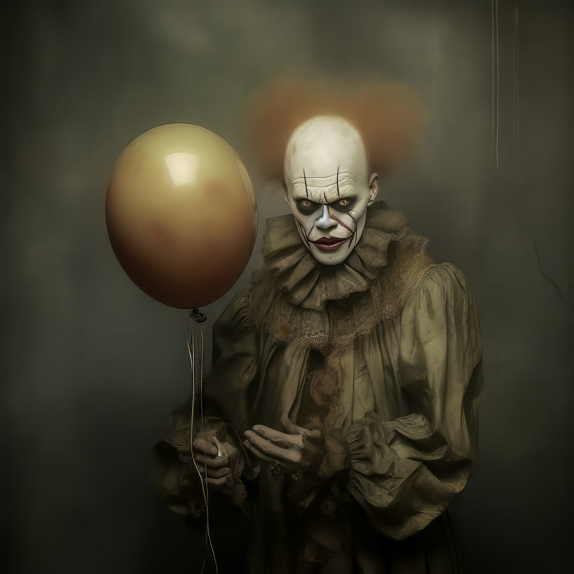 a sad clown cries and smears his makeup. lots of very colorful balloons, strong metallic background, --chaos 20 --style dXYh5GA8XvnR7HD --v 5.2 Job ID: 8970e242-26e6-4e49-ba06-84ae4b55b71d