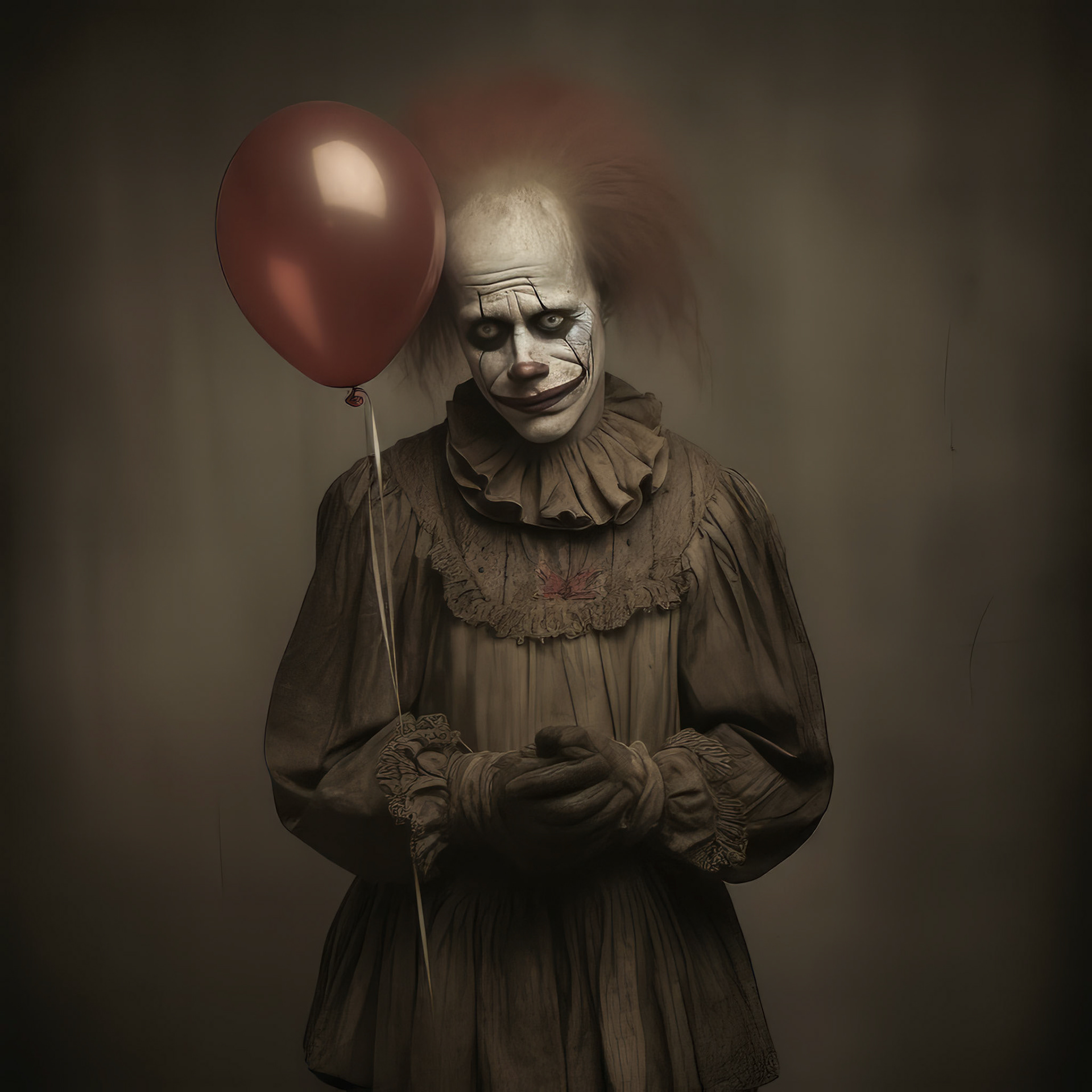 a sad clown cries and smears his makeup. lots of very colorful balloons, strong metallic background, --chaos 20 --style dXYh5GA8XvnR7HD --v 5.2 Job ID: de90a895-6540-43ed-918b-93aa81809562