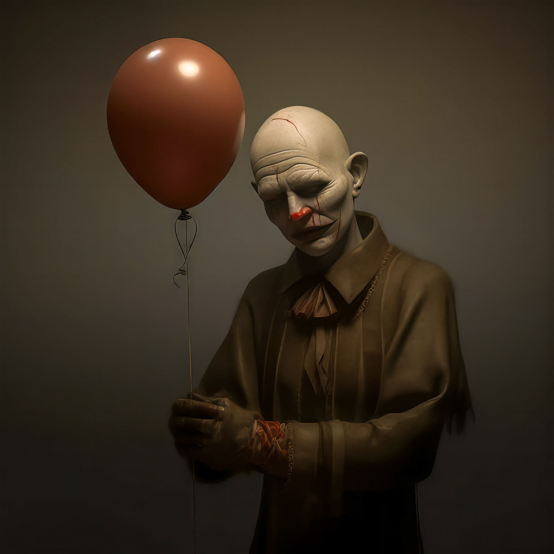 a sad clown cries and smears his makeup. lots of very colorful balloons, strong metallic background, --chaos 20 --style dXYh5GA8XvnR7HD --v 5.2 Job ID: 12c8cae9-6052-4fa7-b6ea-cd3d7270f1cd