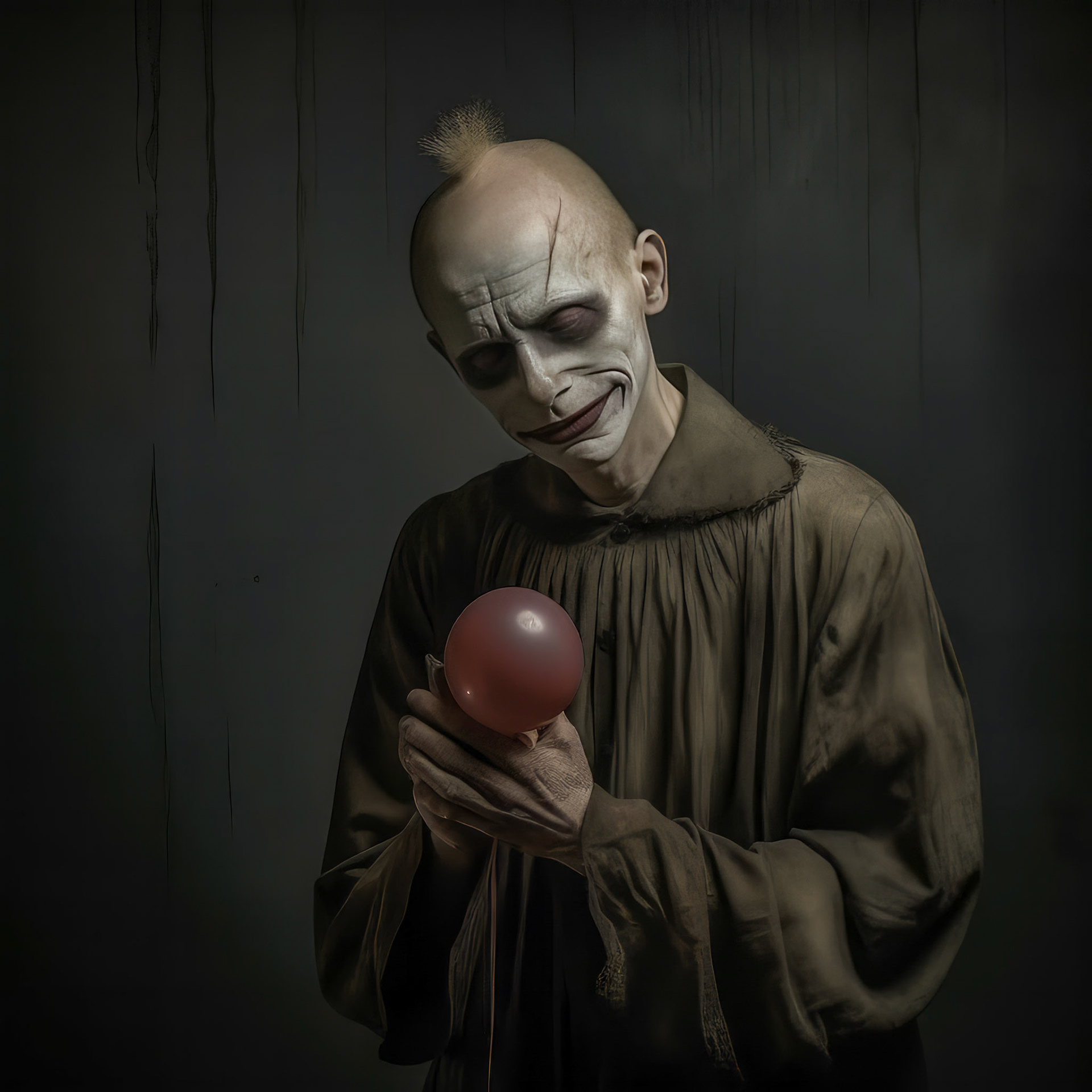 a sad clown cries and smears his makeup. lots of very colorful balloons, strong metallic background, --chaos 20 --style dXYh5GA8XvnR7HD --v 5.2 Job ID: e83d77b8-eb60-49aa-94a2-886954d7e606