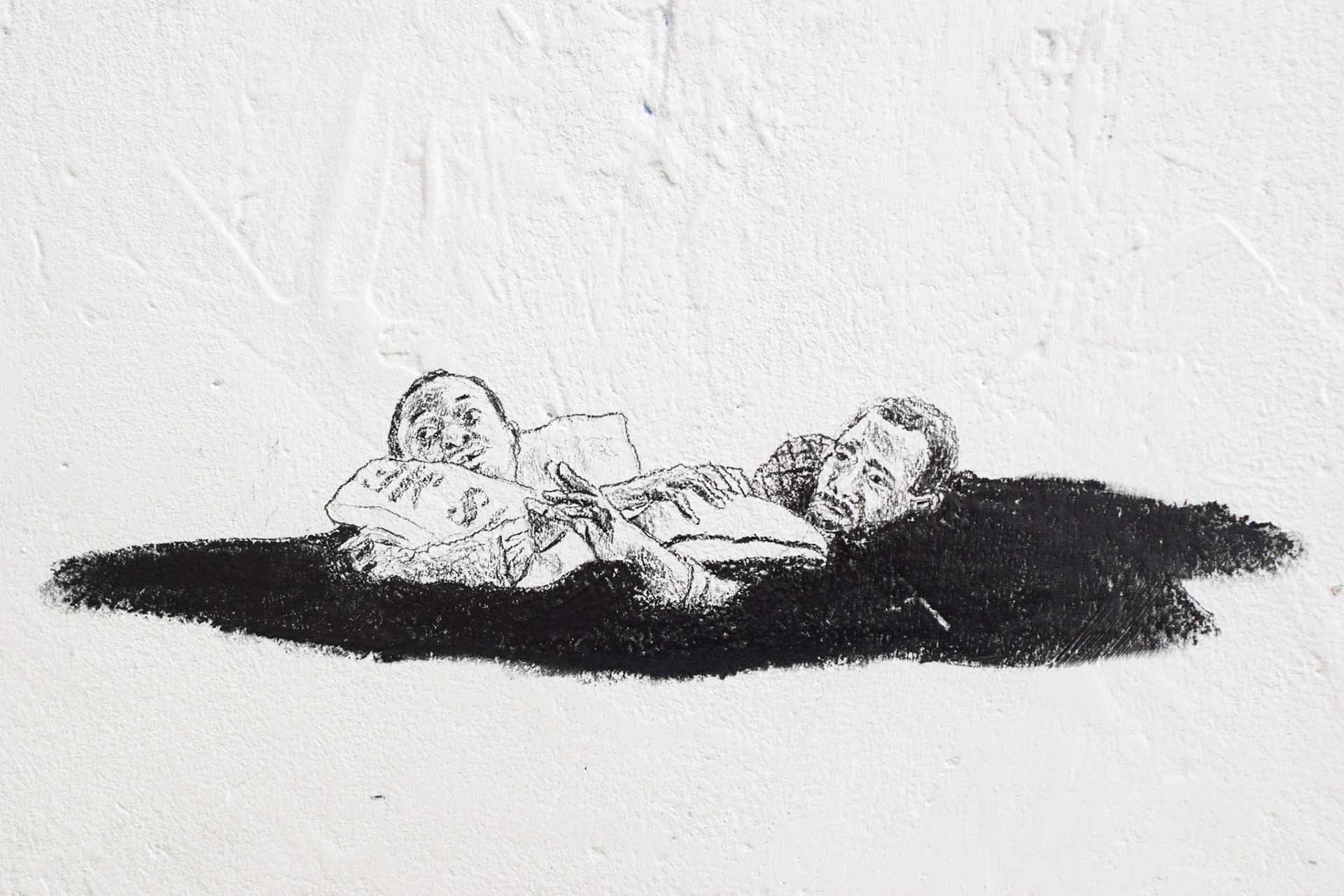 Alexia Atmouni, Balade en mer (détail), 2020 Crayon graphite sur mur, 3,76 x 3,14 m © Alexia Atmouni