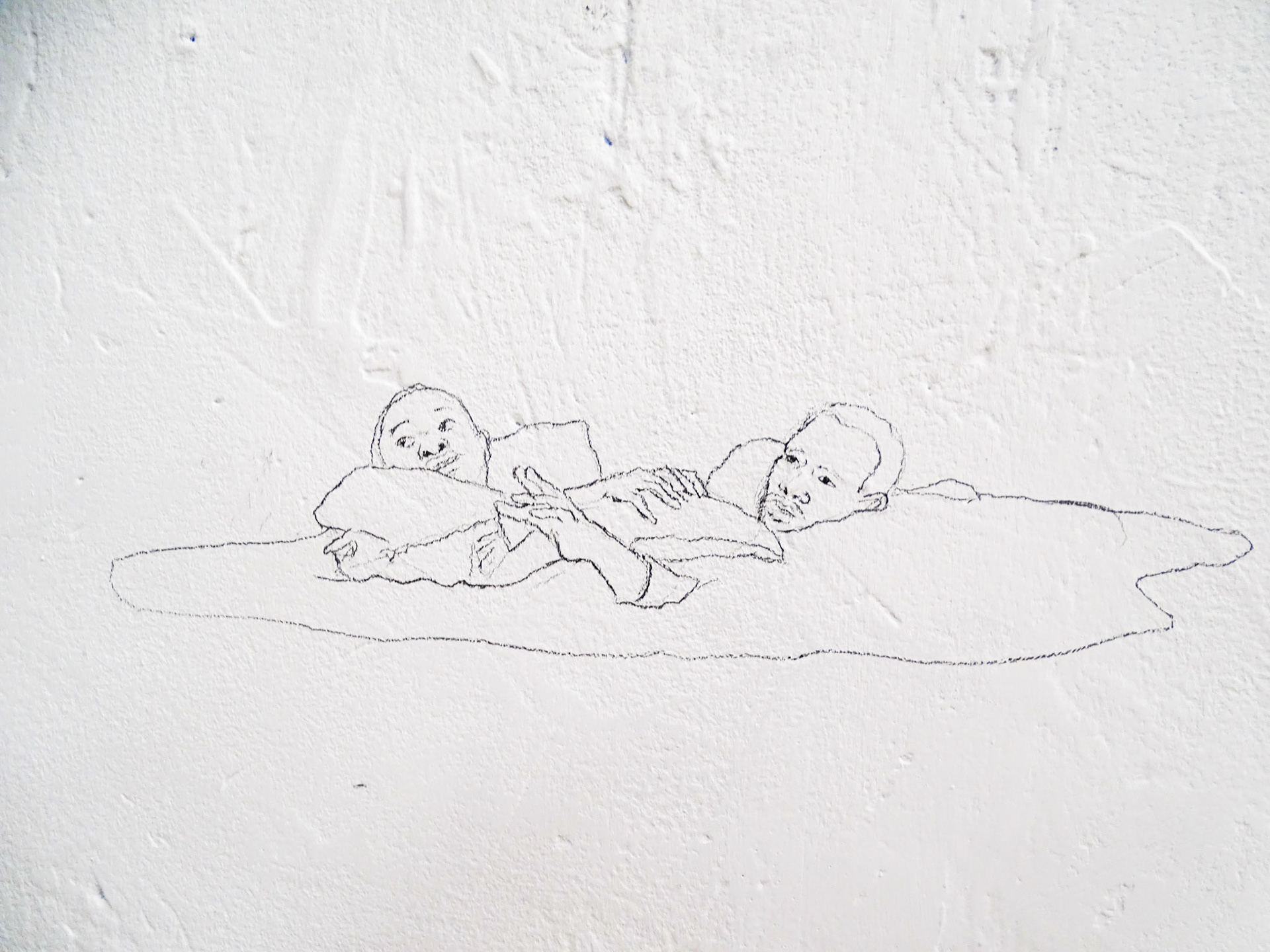 Alexia Atmouni, Balade en mer (détail), 2020 Crayon graphite sur mur, 3,76 x 3,14 m © Alexia Atmouni