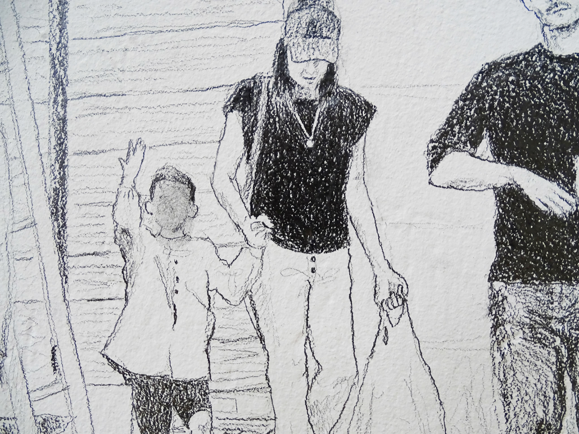 Alexia Atmouni, Le temps des cerises (détail), 2020 Crayon graphite sur mur, 3,76 x 3,14 m © Alexia Atmouni