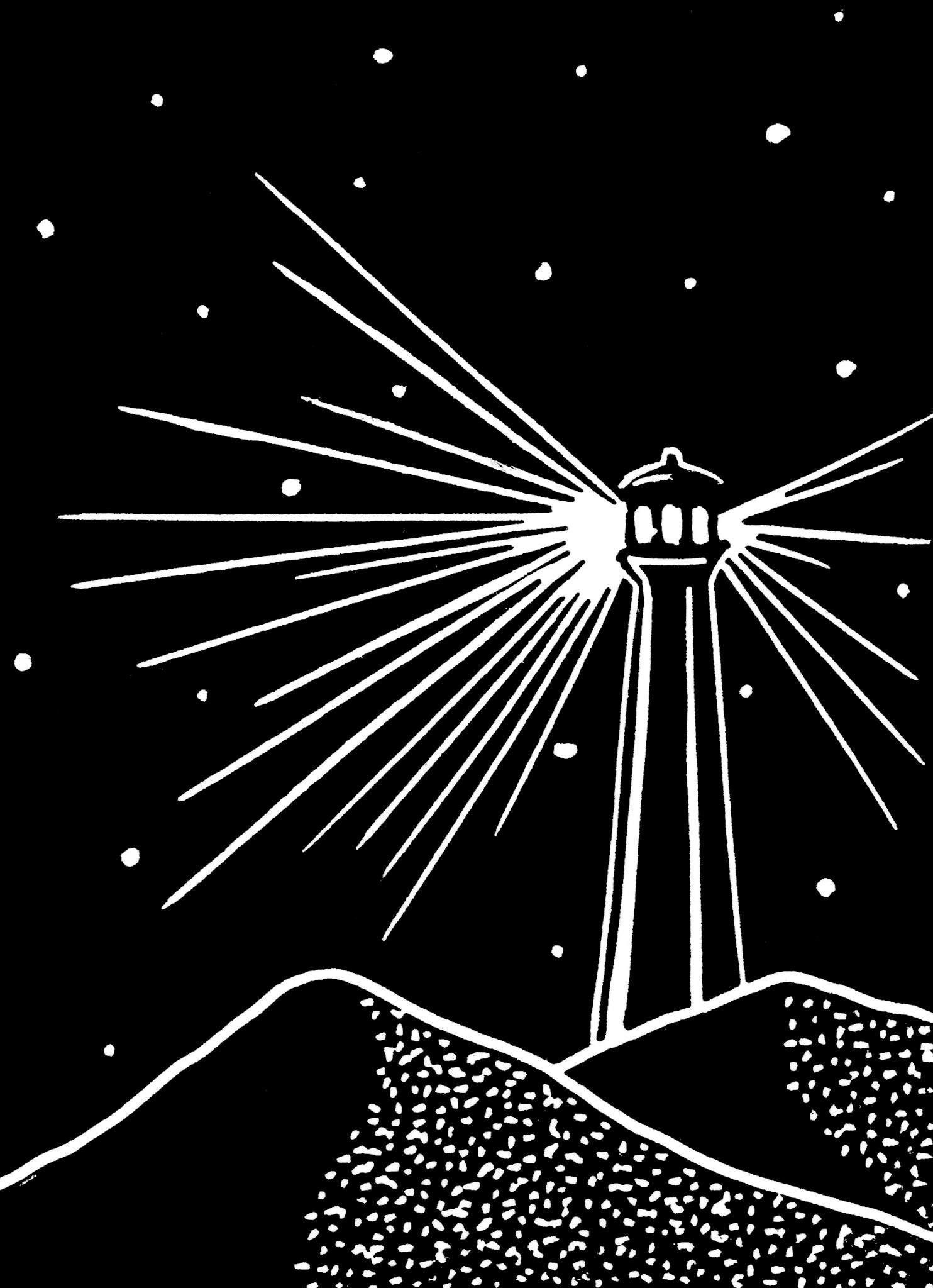 Sans titre, série Desert Night, 2023 - Linogravure imprimée sur papier simili japon, 8,5 x 11,5 cm ©Alexia Atmouni