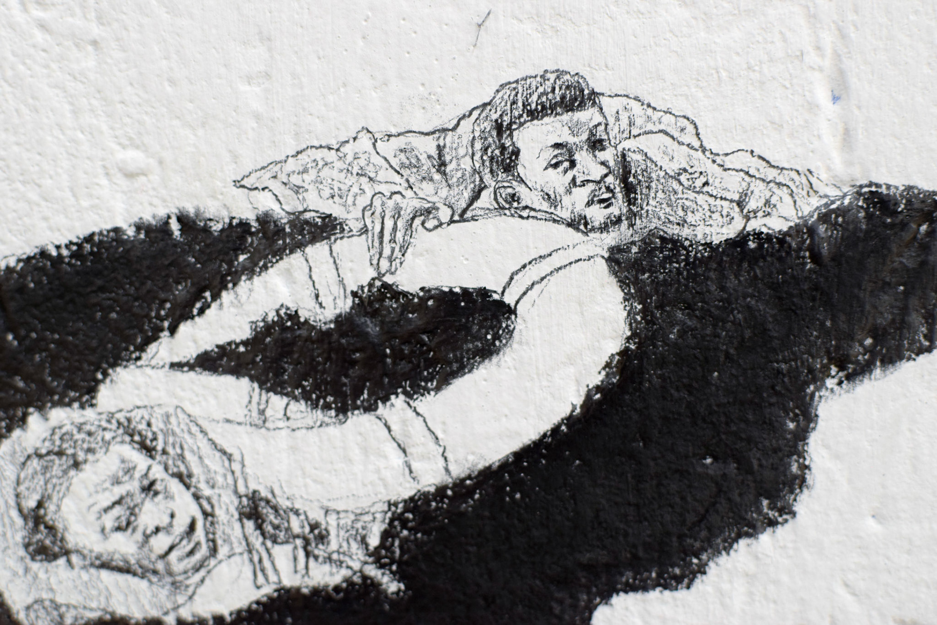 Alexia Atmouni, Balade en mer (détail), 2020 Crayon graphite sur mur, 3,76 x 3,14 m © Alexia Atmouni