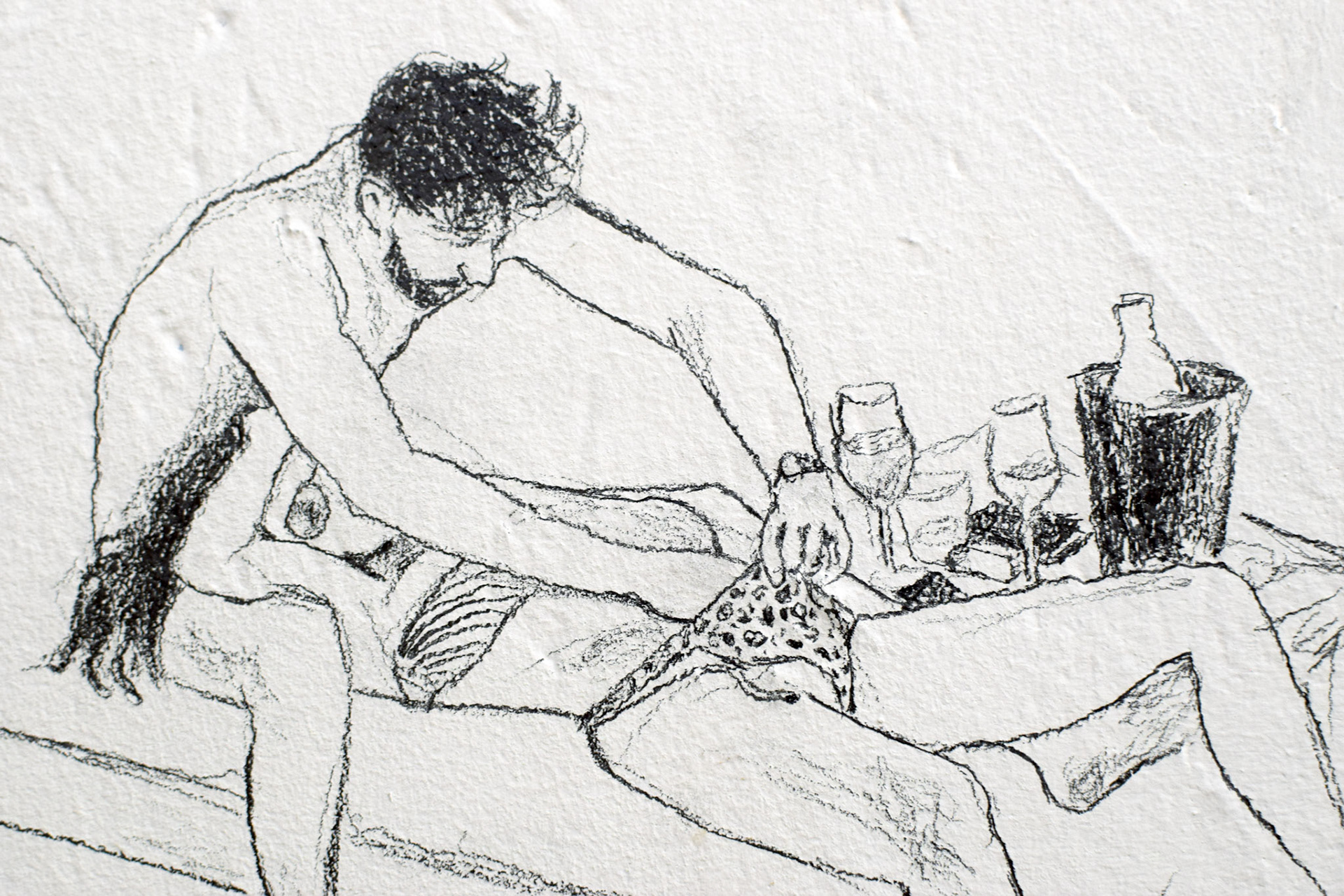Alexia Atmouni, Balade en mer (détail), 2020 Crayon graphite sur mur, 3,76 x 3,14 m © Alexia Atmouni