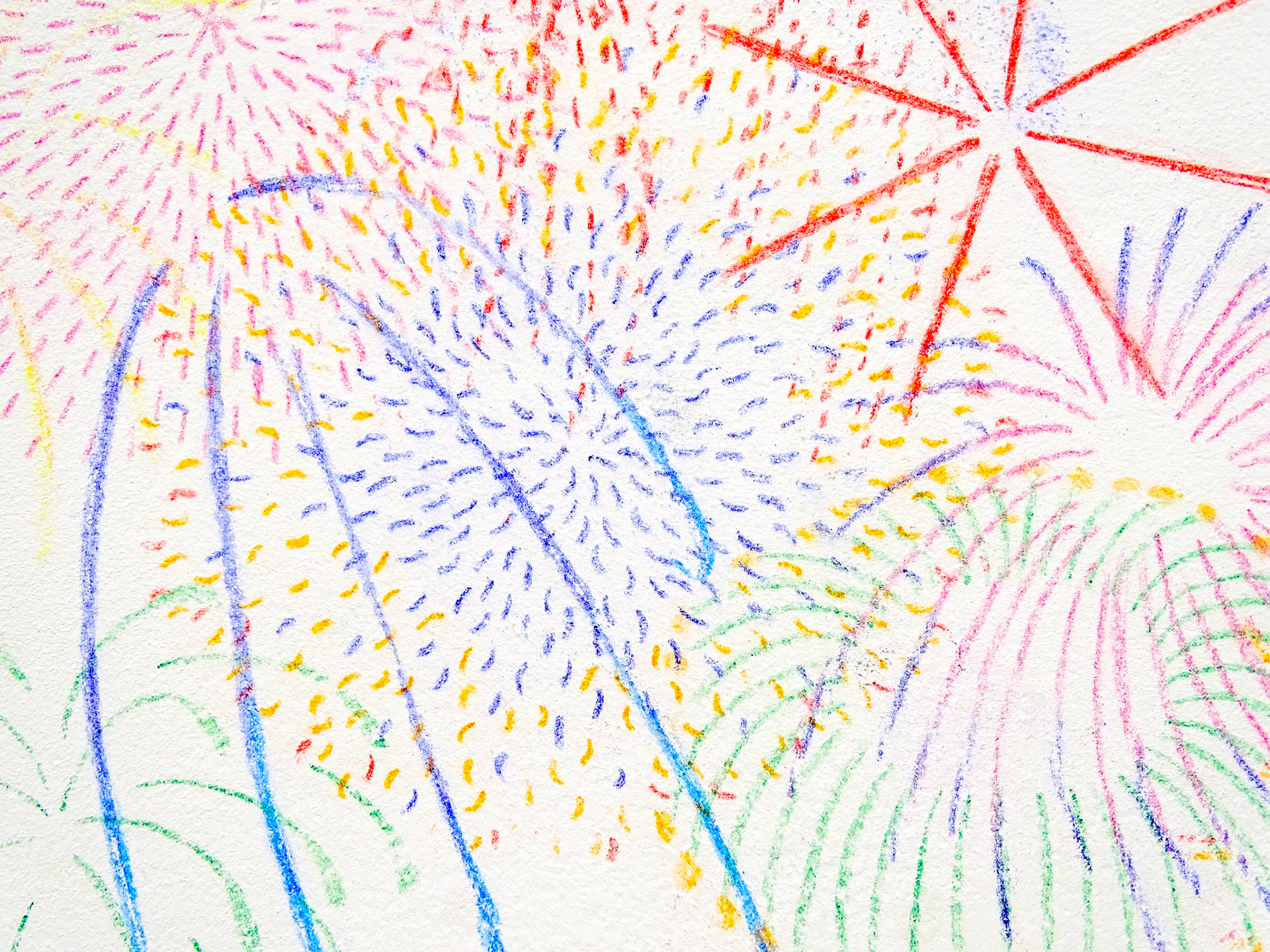 Alexia Atmouni, Faire parler la poudre (dessin mural participatif et évolutif), 2022 Crayon, pastel, papier, dimensions aléatoires. Exposition Recto/Verso, Atelier Bletterie, La Rochelle © Alexia Atmouni